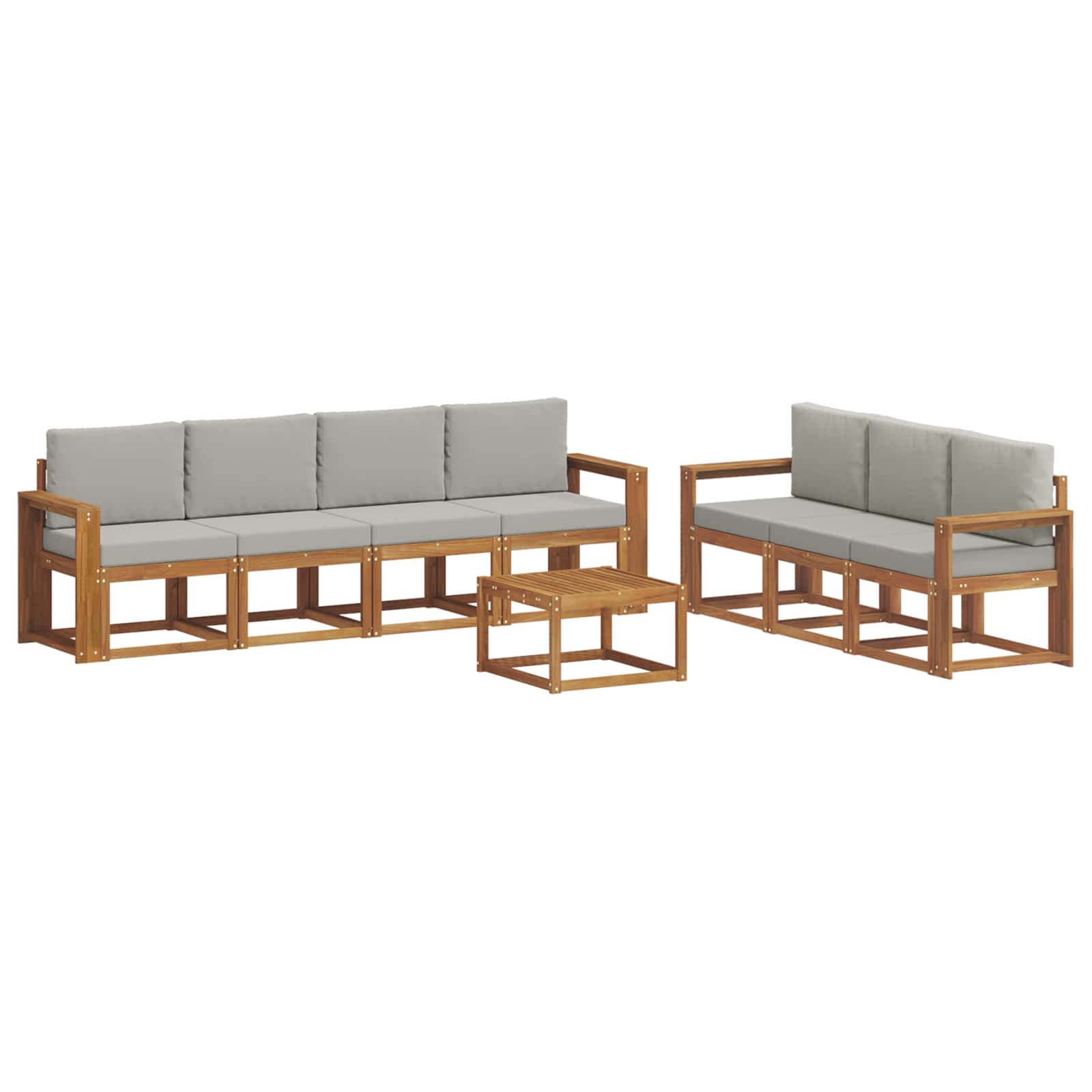 Set vanjskih sofa s jastukom 8 pcs Prirodna i svijetlo siva