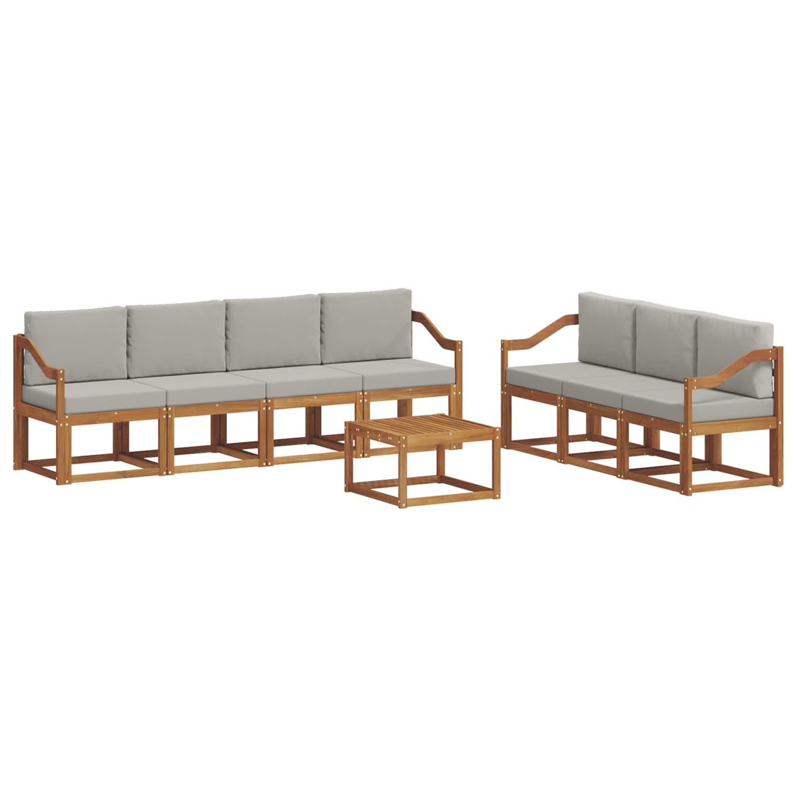 Set vanjskih sofa s jastukom 8 pcs Prirodna i svijetlo siva