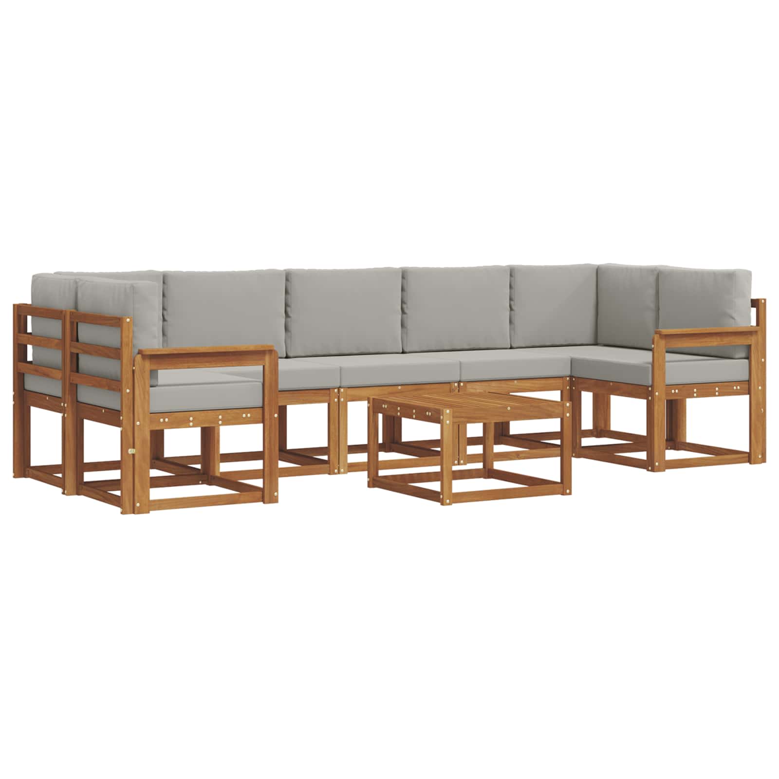 Set vanjskih sofa s jastukom 8 pcs Prirodna i svijetlo siva
