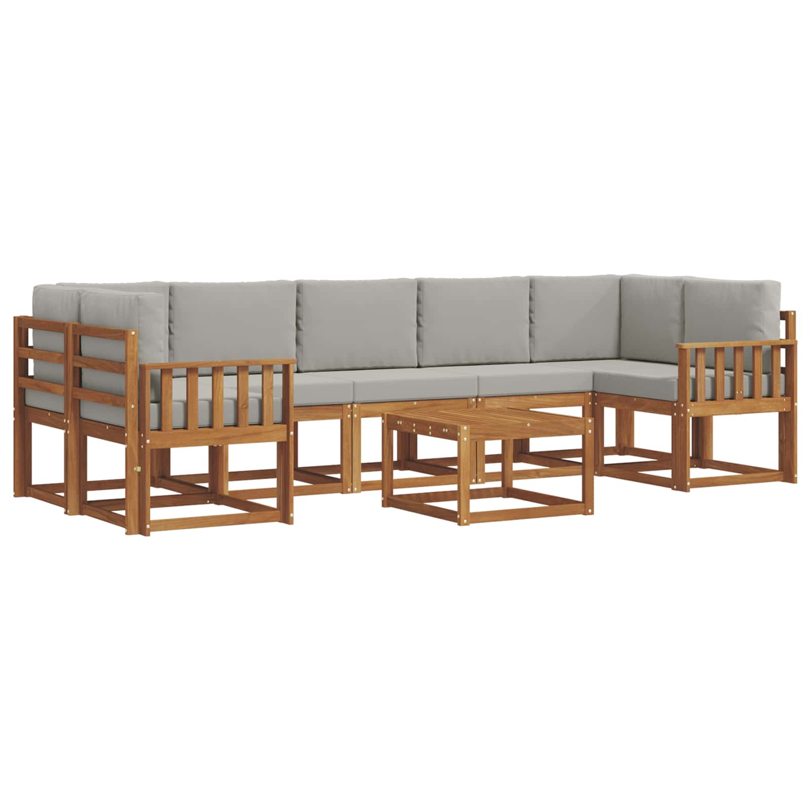 Set vanjskih sofa s jastukom 8 pcs Prirodna i svijetlo siva