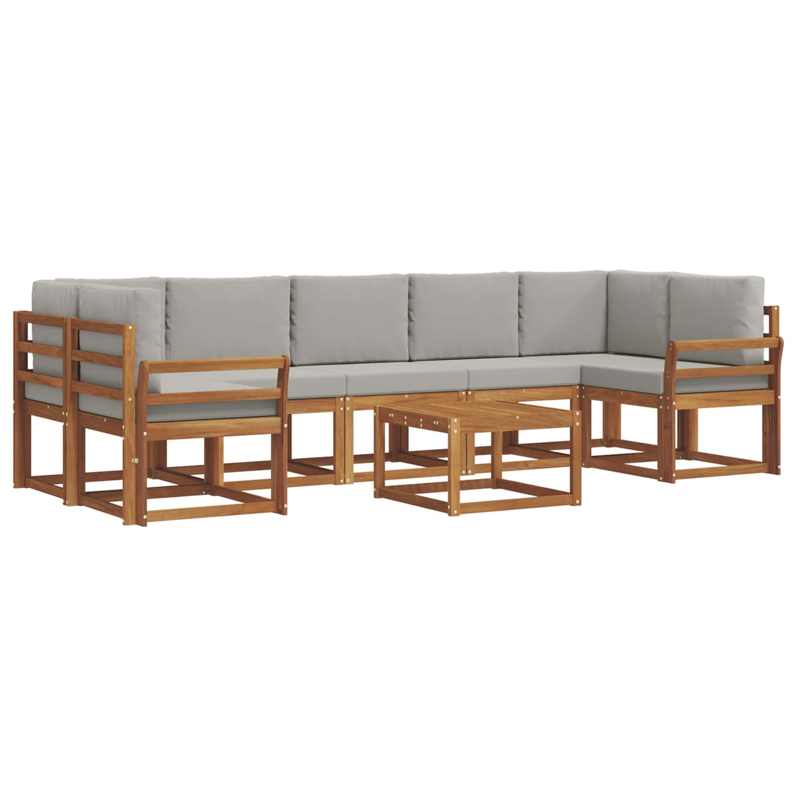 Set vanjskih sofa s jastukom 8 pcs Prirodna i svijetlo siva