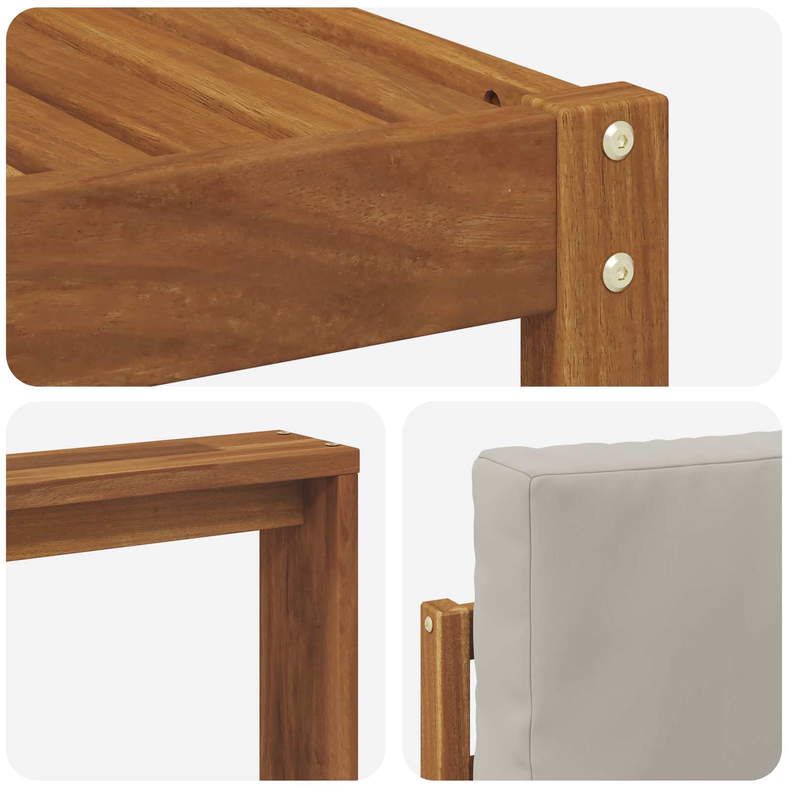 Set vanjskih sofa s jastukom 8 pcs Prirodna i svijetlo siva