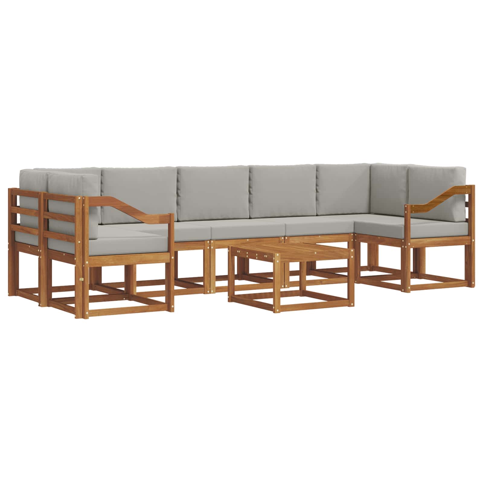 Set vanjskih sofa s jastukom 8 pcs Prirodna i svijetlo siva