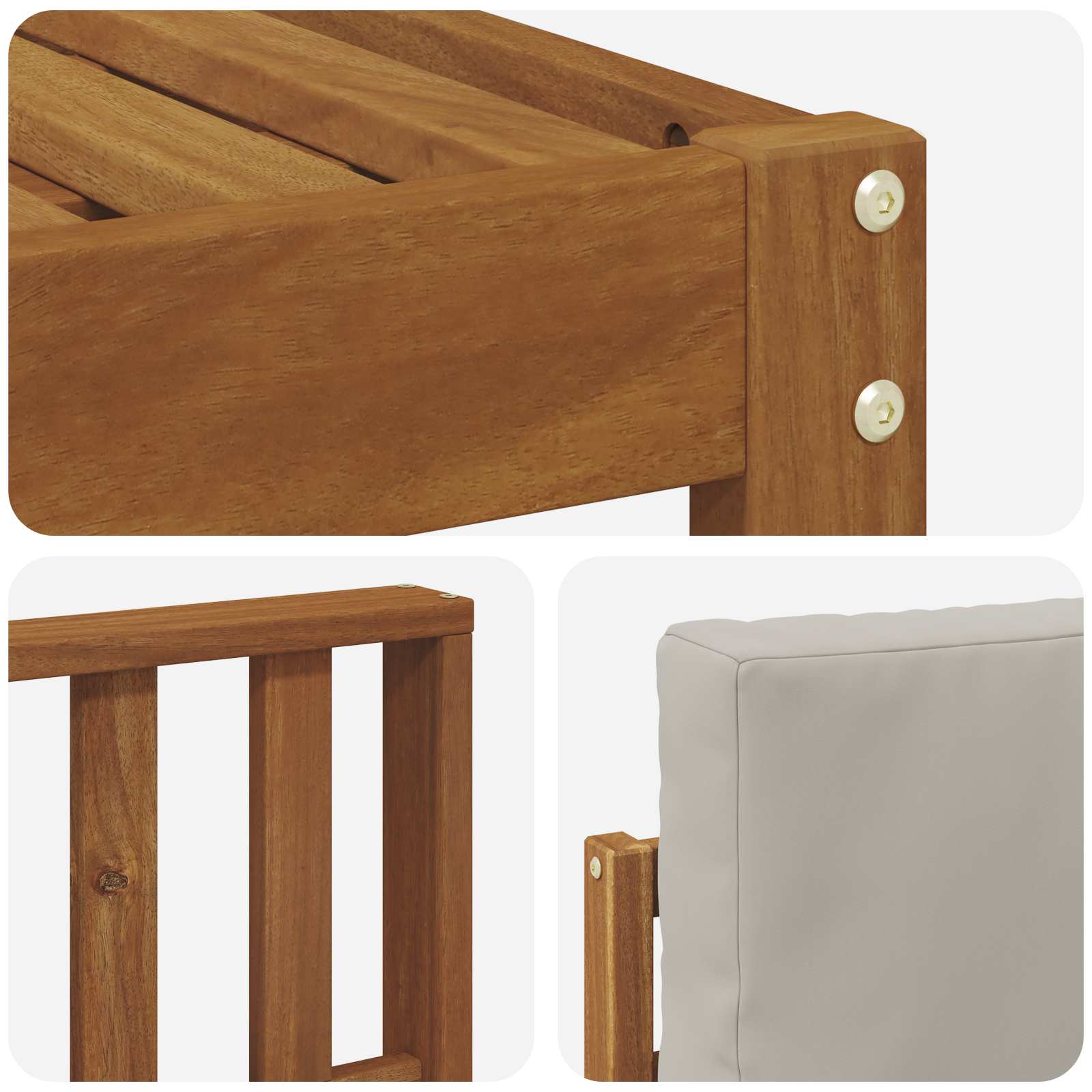 Set vanjskih sofa s jastukom 5 pcs Prirodna i svijetlo siva