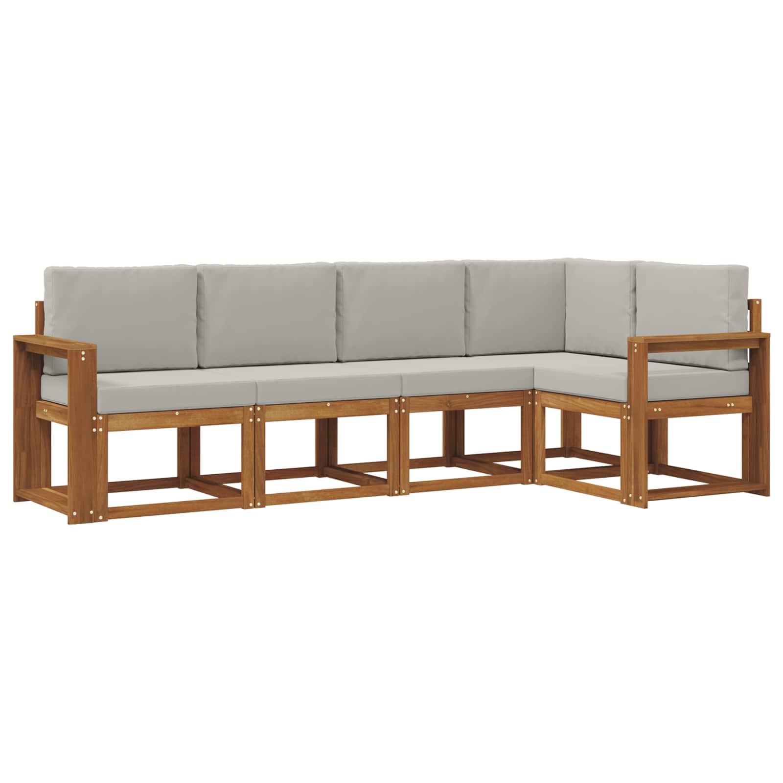 Set vanjskih sofa s jastukom 5 pcs Prirodna i svijetlo siva