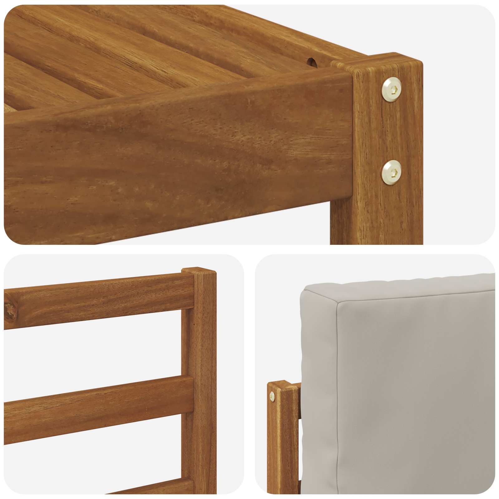Set vanjskih sofa s jastukom 7 pcs Prirodna i svijetlo siva