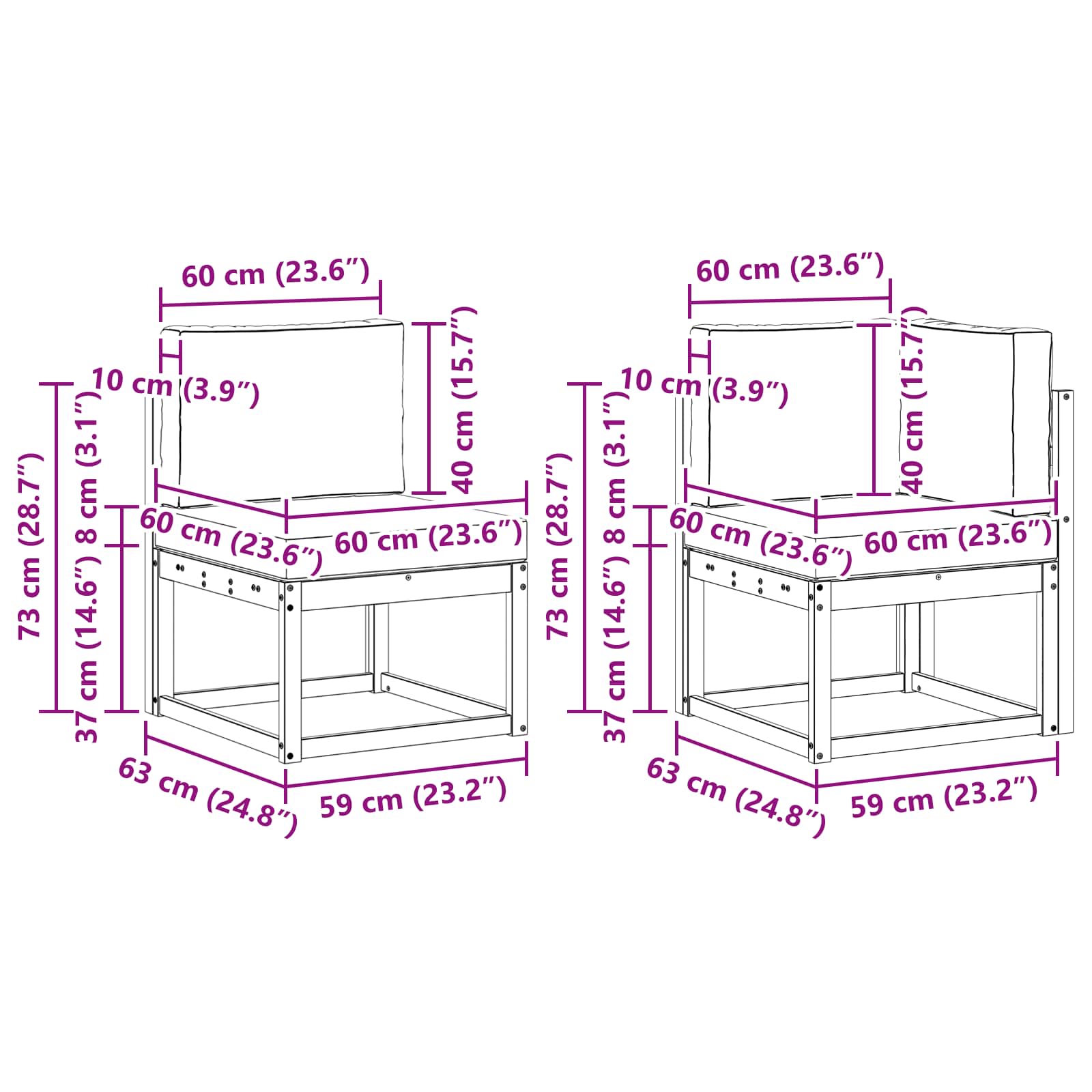 Set vanjskih sofa s jastukom 7 pcs Prirodna i svijetlo siva