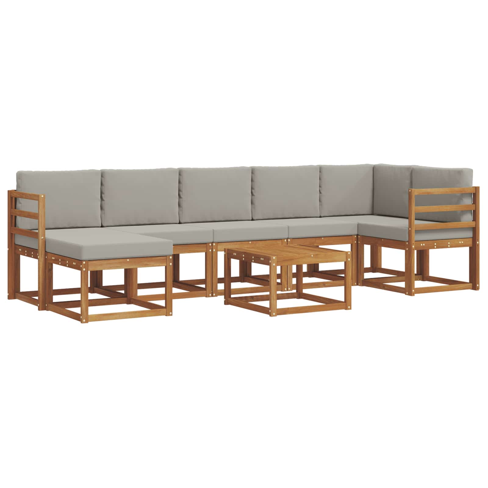 Set vanjskih sofa s jastukom 8 pcs Prirodna i svijetlo siva