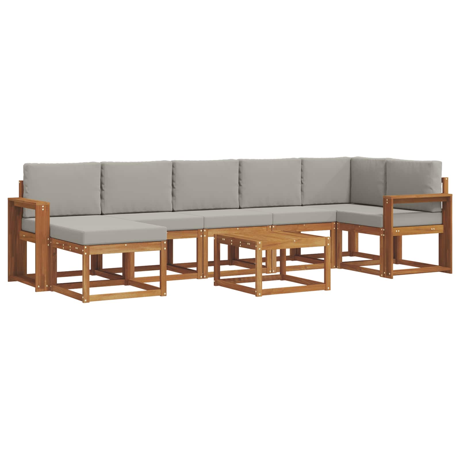 Set vanjskih sofa s jastukom 8 pcs Prirodna i svijetlo siva