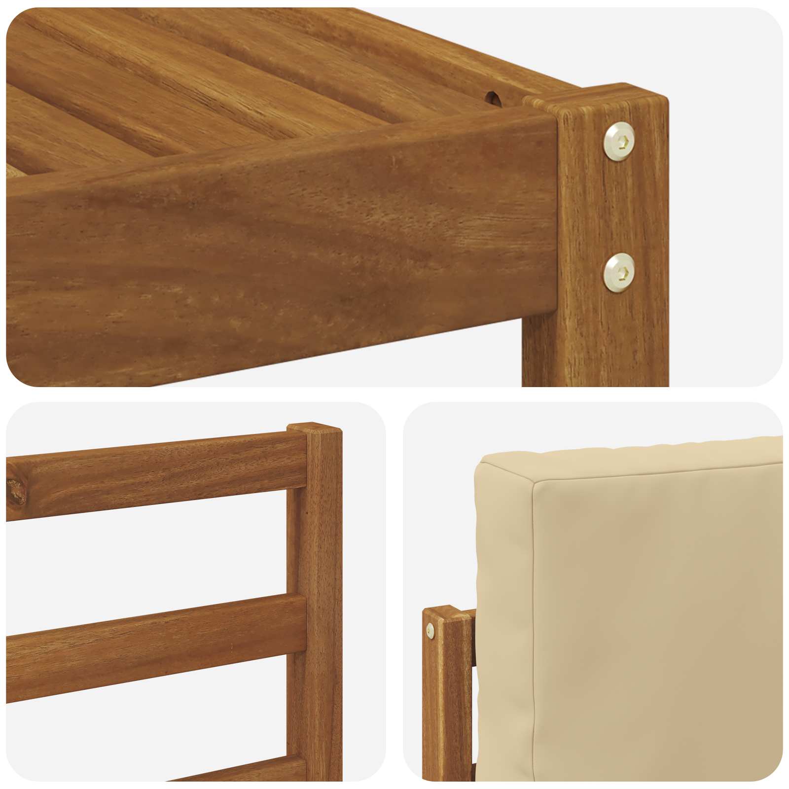 Set vanjskih sofa s jastukom 10 pcs Prirodna i bež