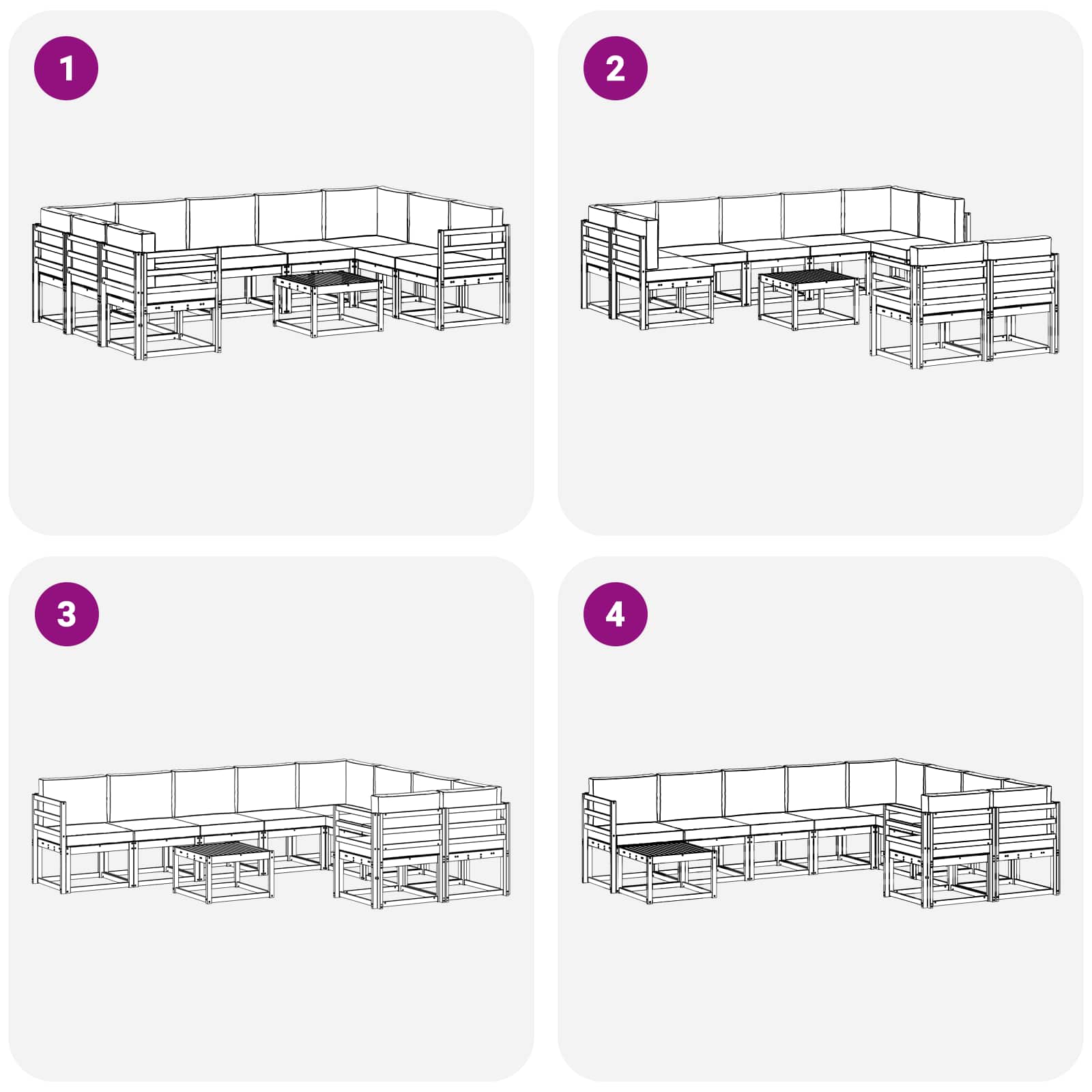 Set vanjskih sofa s jastukom 10 pcs Prirodna i bež
