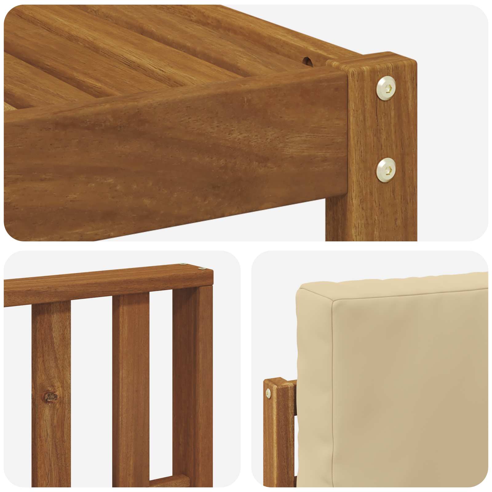 Set vanjskih sofa s jastukom 10 pcs Prirodna i bež