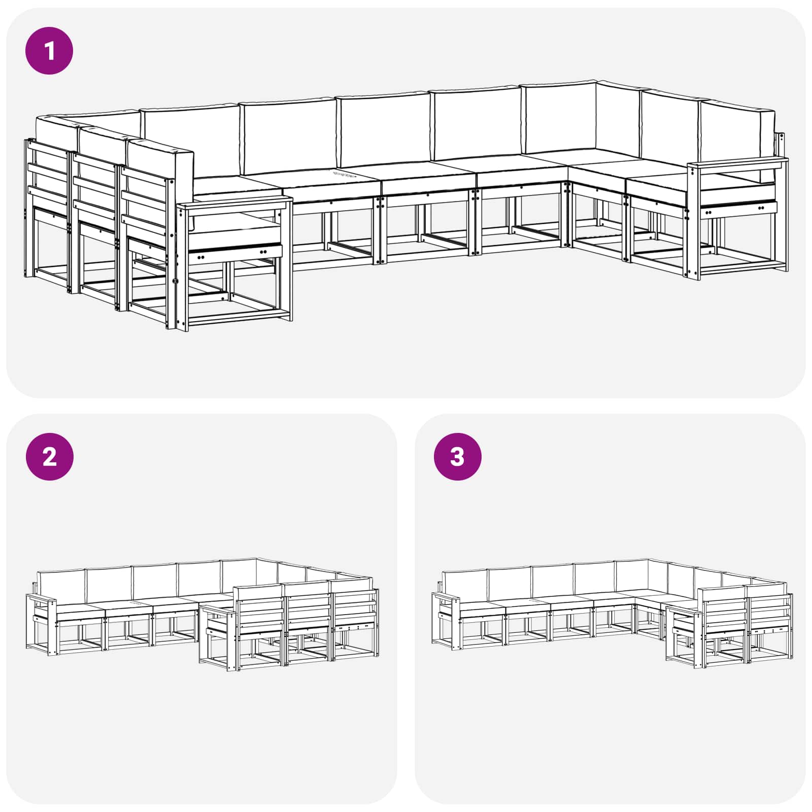Set vanjskih sofa s jastukom 10 pcs Prirodna i bež