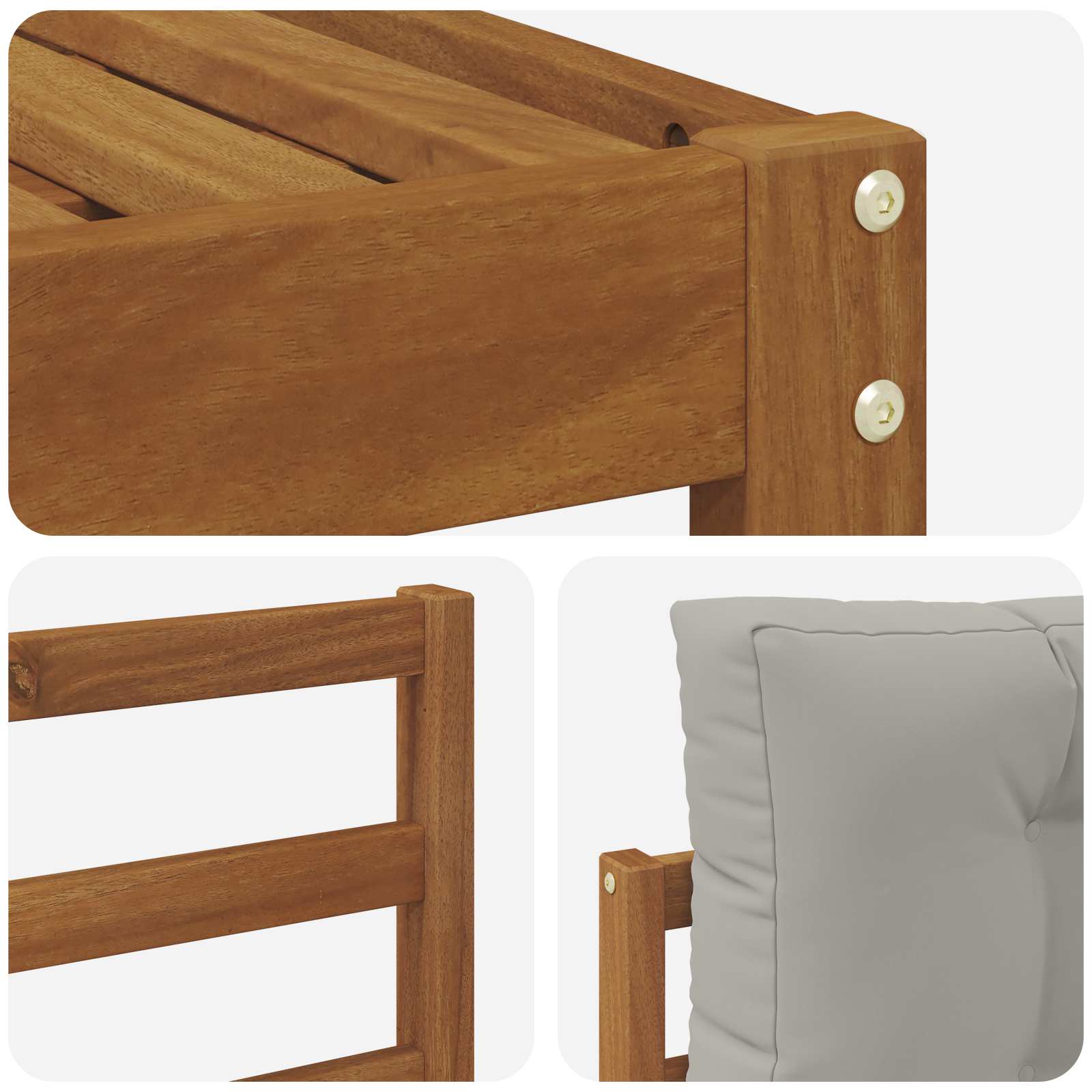 Set vanjskih sofa s jastukom 5 pcs Prirodna i svijetlo siva