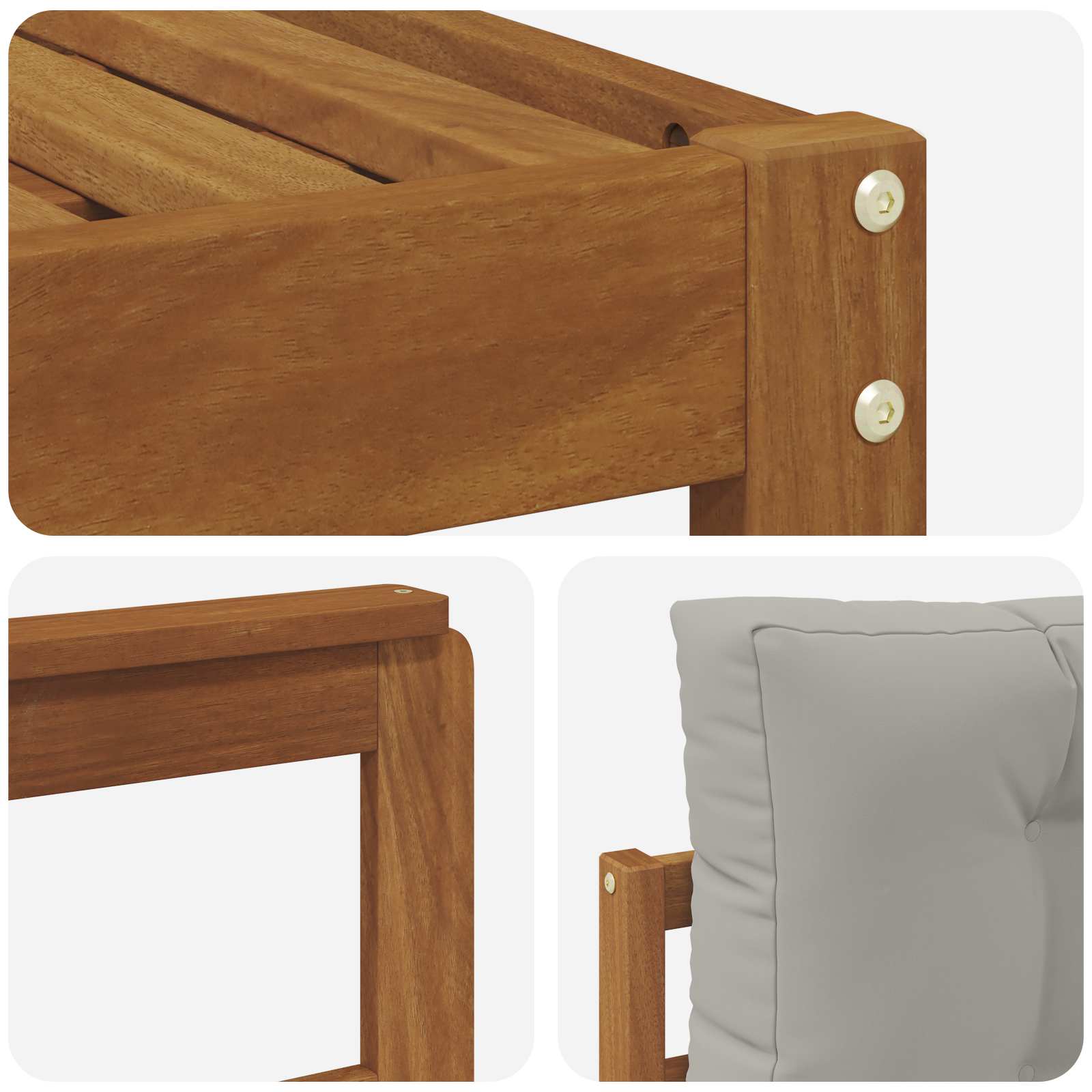 Set vanjskih sofa s jastukom 5 pcs Prirodna i svijetlo siva
