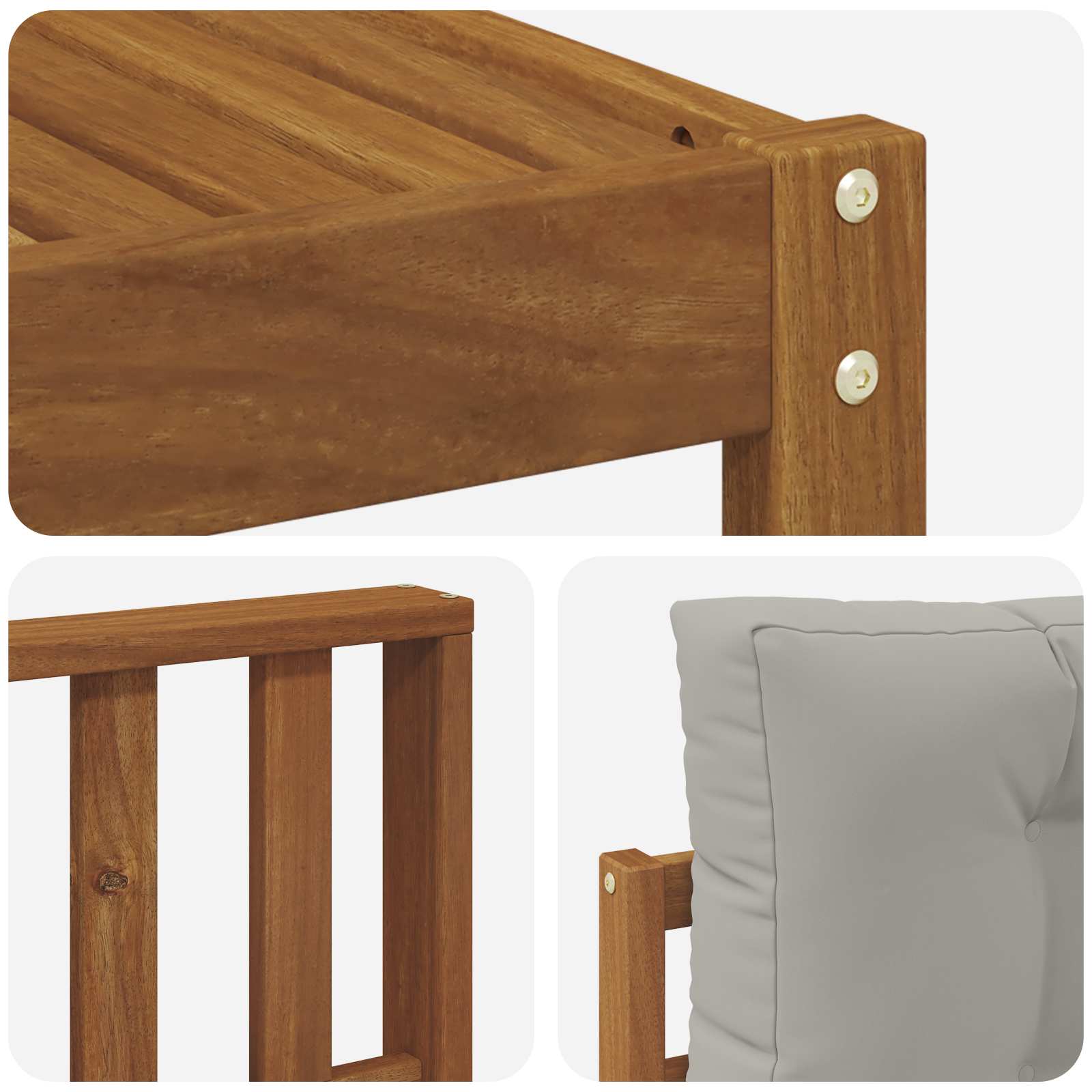 Set vanjskih sofa s jastukom 5 pcs Prirodna i svijetlo siva