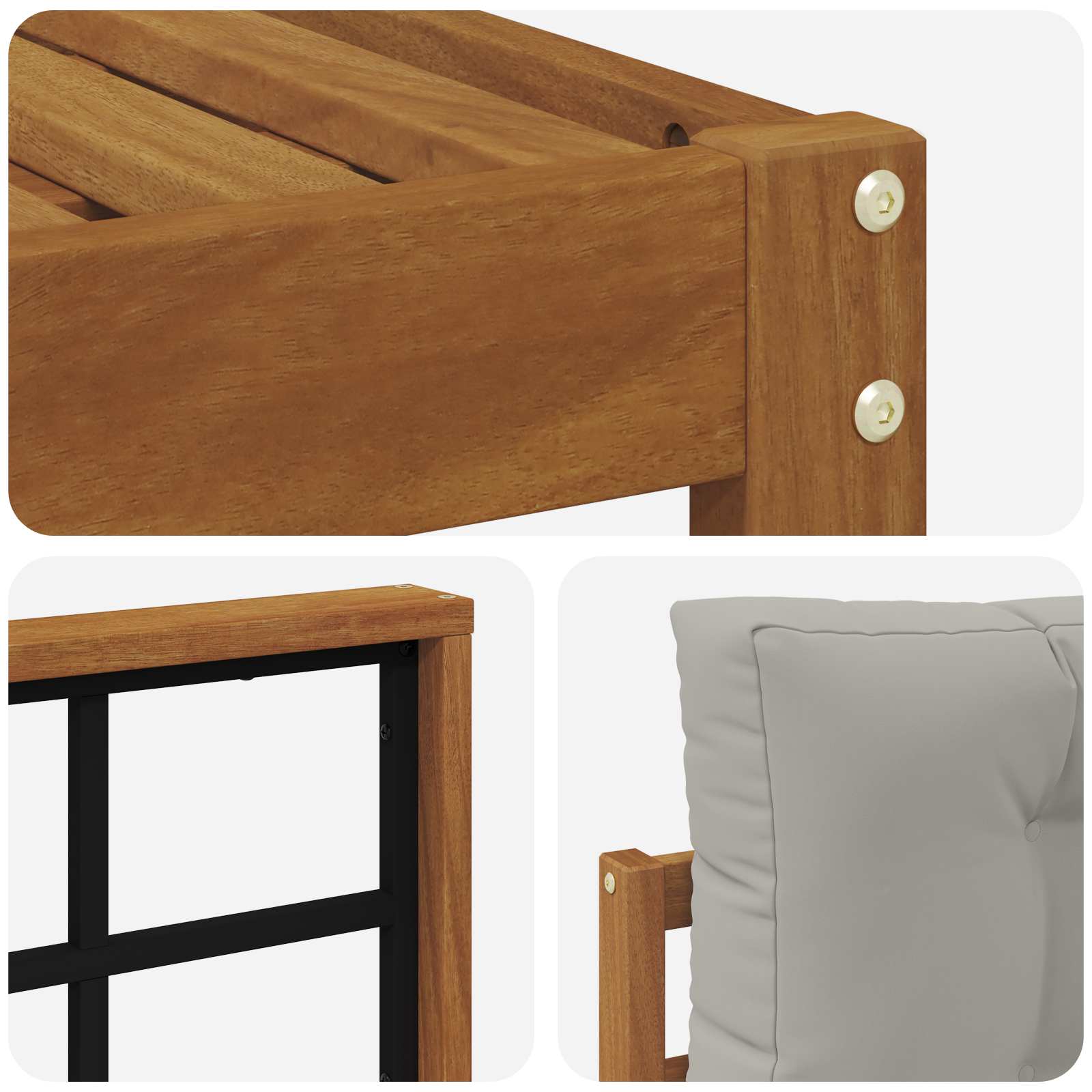 Set vanjskih sofa 5 pcs Prirodna i svijetlo siva