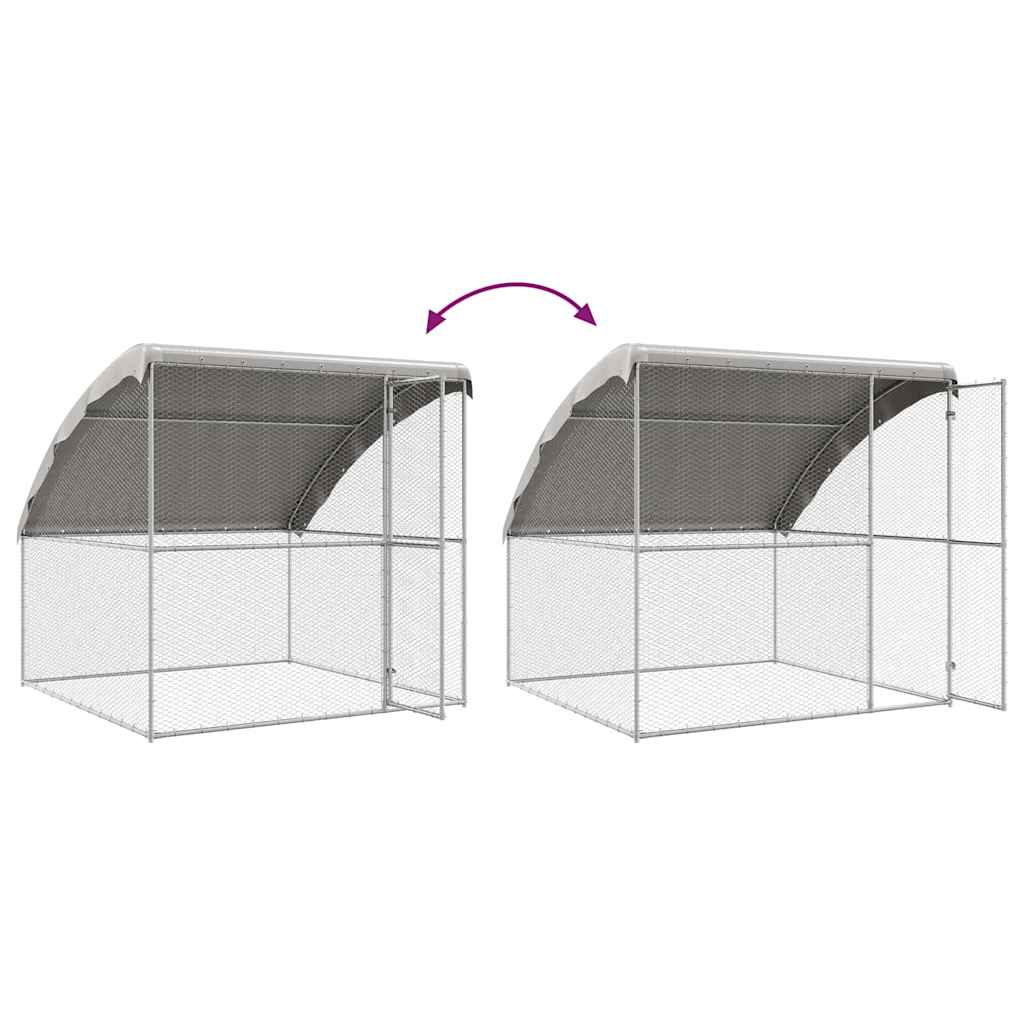 Kavez za piliće 2 pcs Srebrno 400 x 200 x 200 cm Cinkani čelik