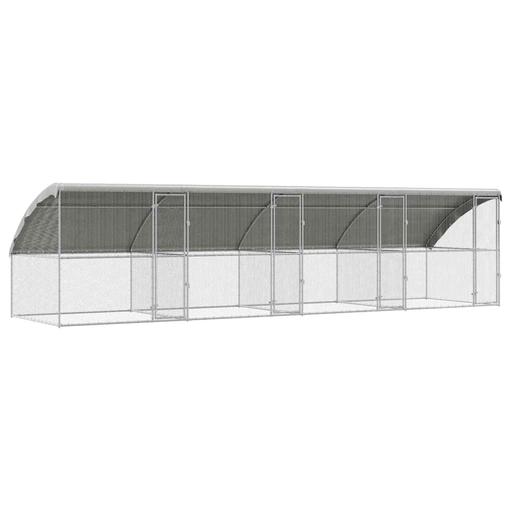Kavez za piliće 4 pcs Srebrno 800 x 200 x 200 cm Cinkani čelik