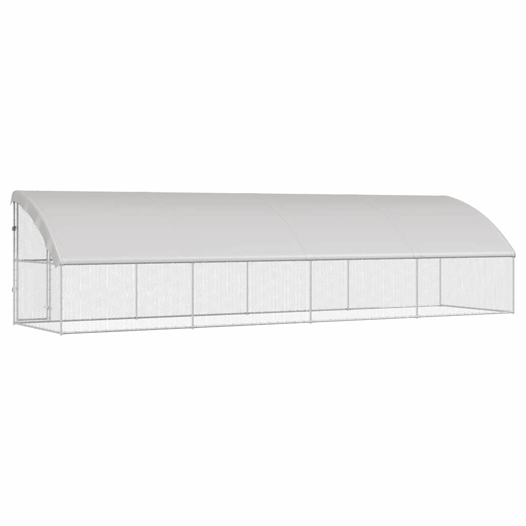 Kavez za piliće 4 pcs Srebrno 800 x 200 x 200 cm Cinkani čelik