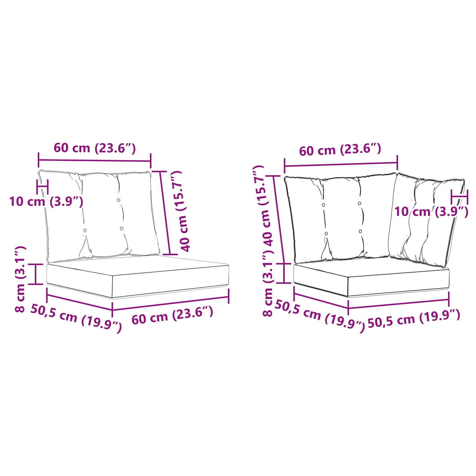 Set vanjskih sofa s jastukom 10 pcs Prirodna i bež