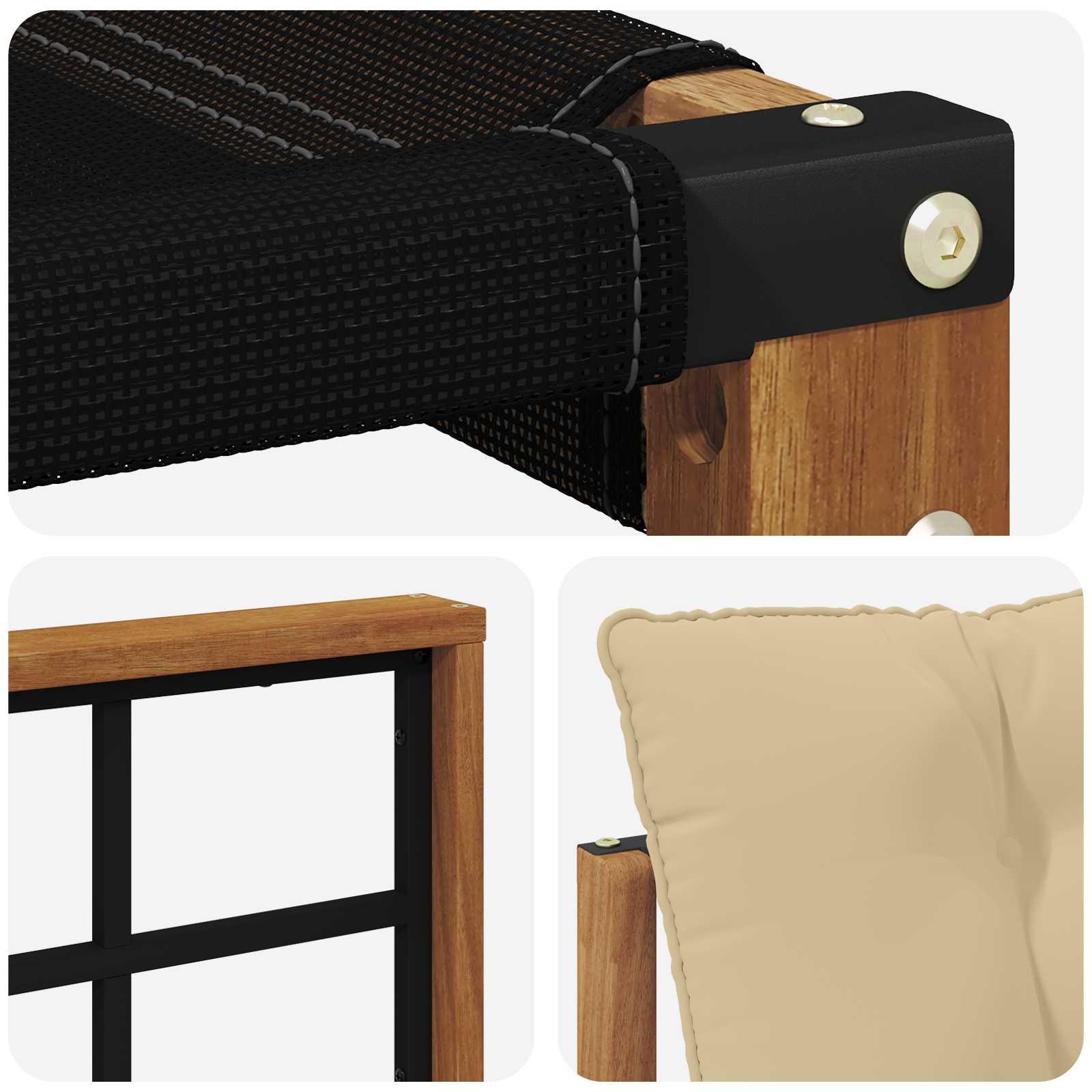 Set vanjskih sofa s jastukom 10 pcs Prirodna i bež