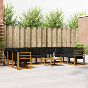 Set vanjskih sofa s jastukom 11 pcs Prirodna i crna