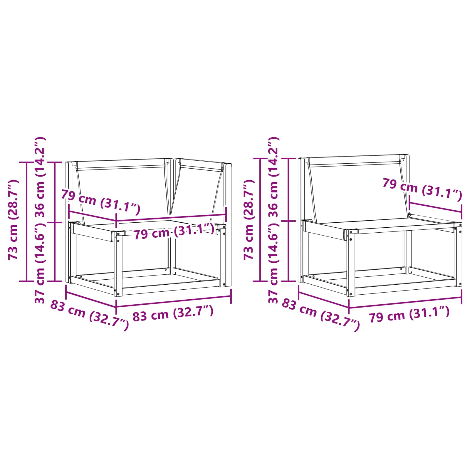 Set vanjskih sofa s jastukom 11 pcs Prirodna i crna