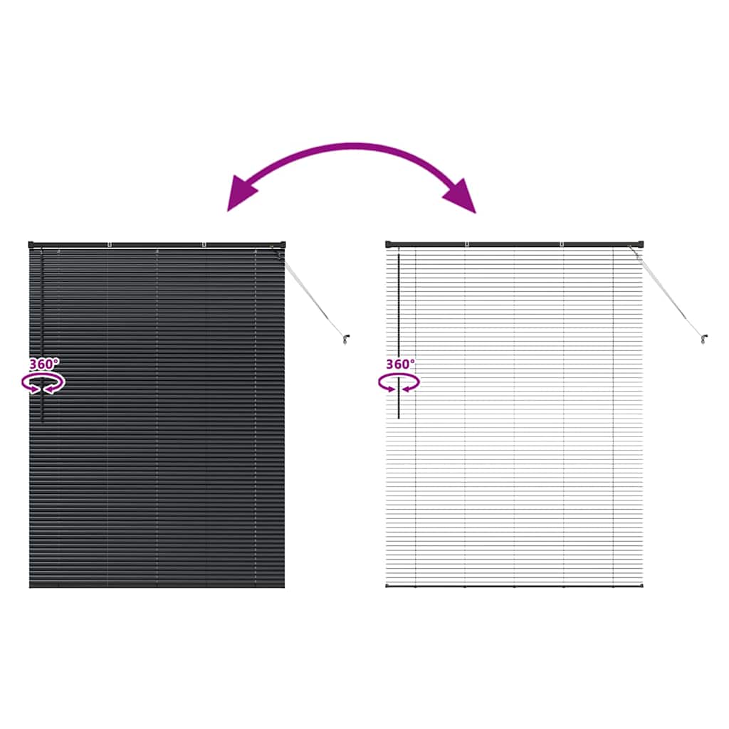 Venecijanski zastore Crna 175 x 130 cm Aluminij