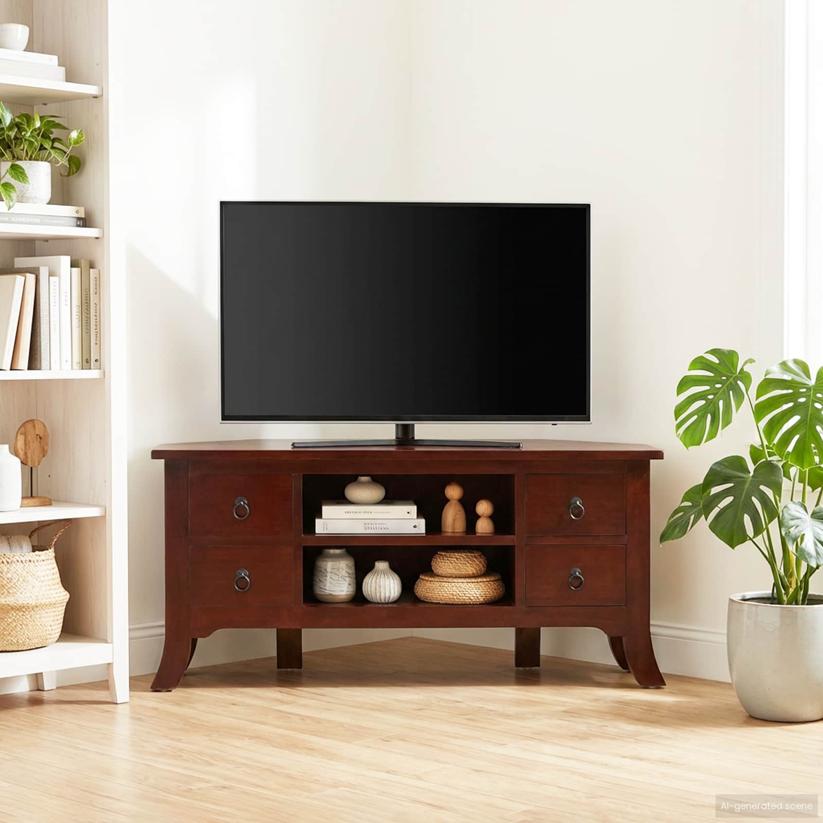 TV ormar Smeđa 100 x 40,5 x 46 cm Čvrsto mahagonijsko drvo