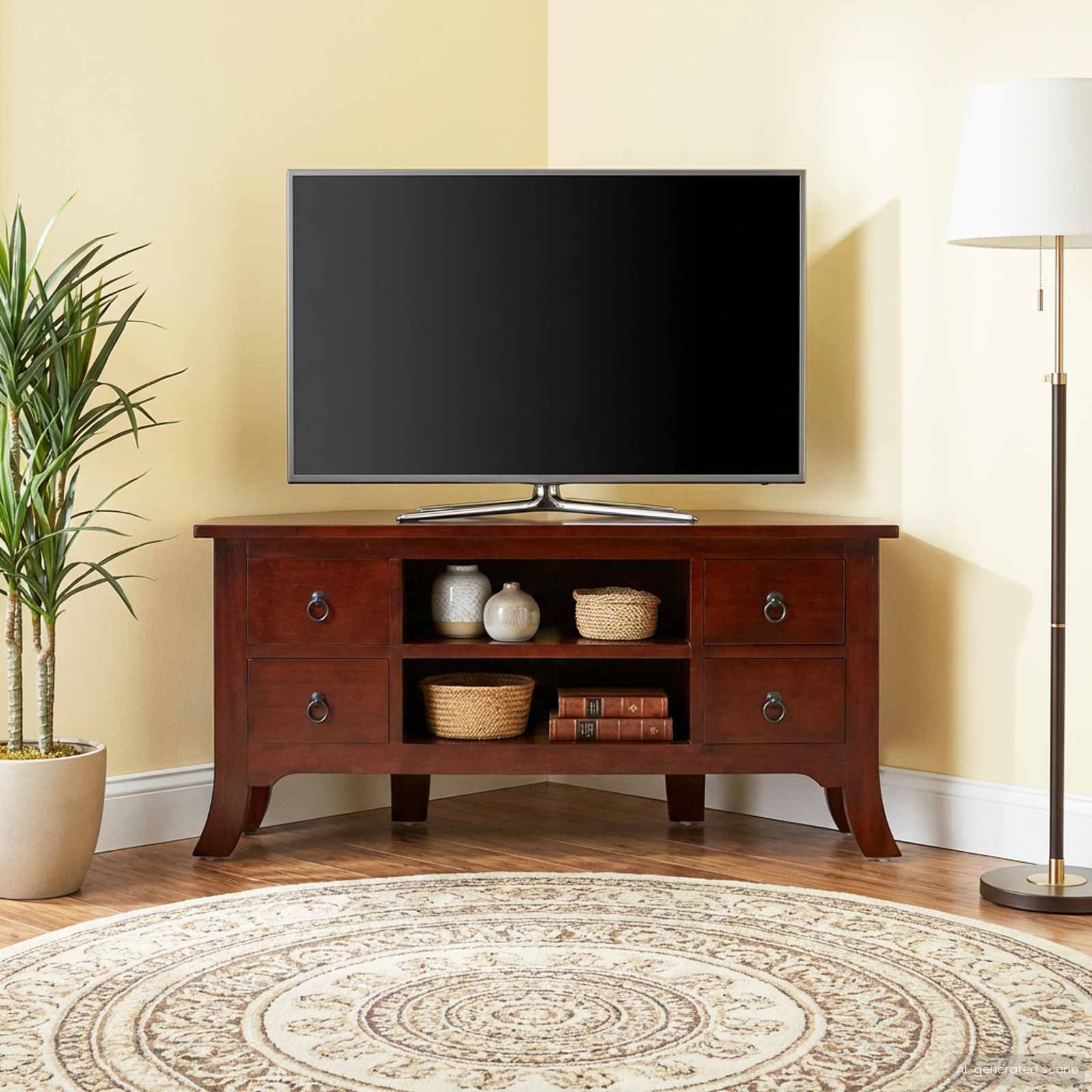 TV ormar Smeđa 100 x 40,5 x 46 cm Čvrsto mahagonijsko drvo