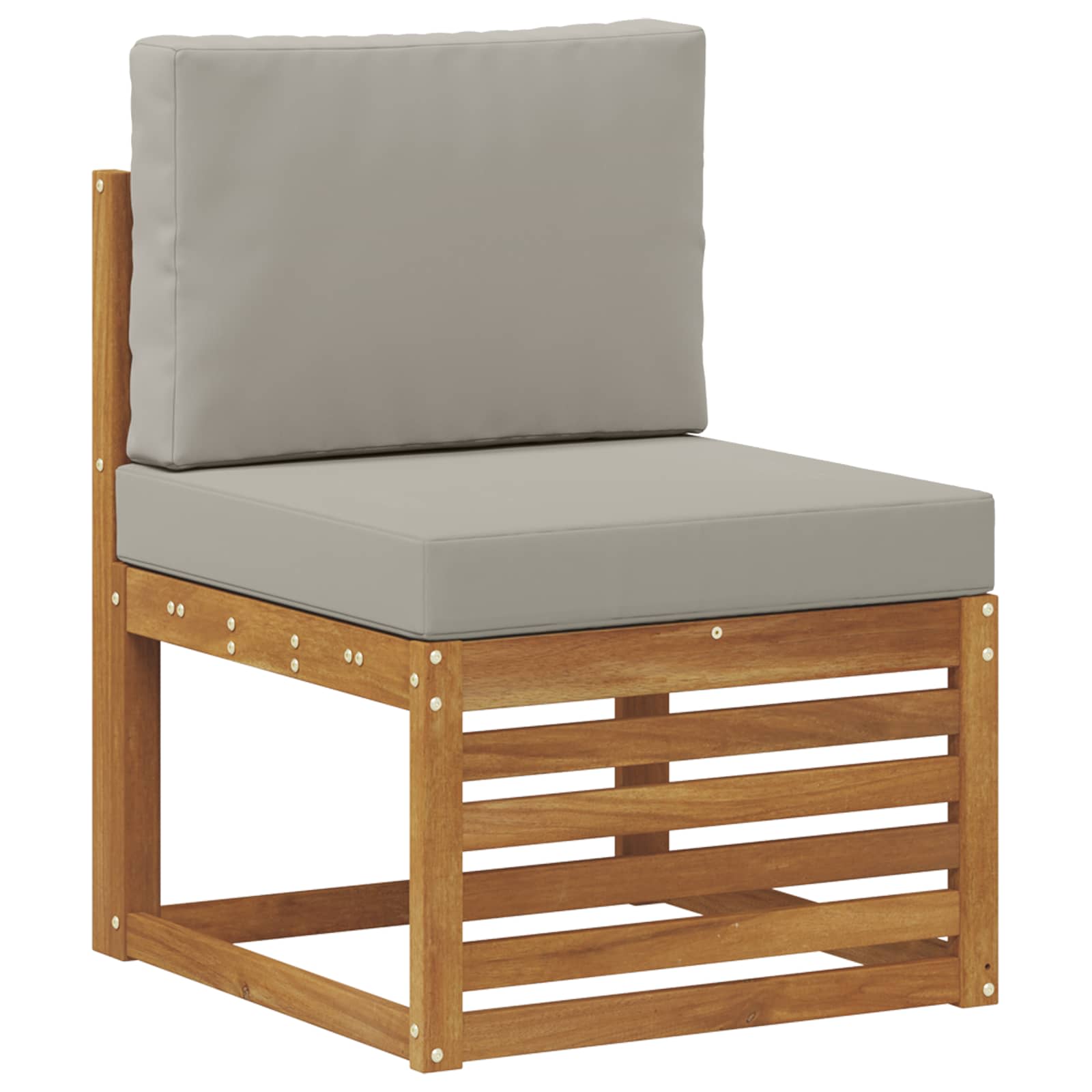 Setovi sofa 10 pcs Prirodna i svijetlo siva Čvrsto drvo akacije