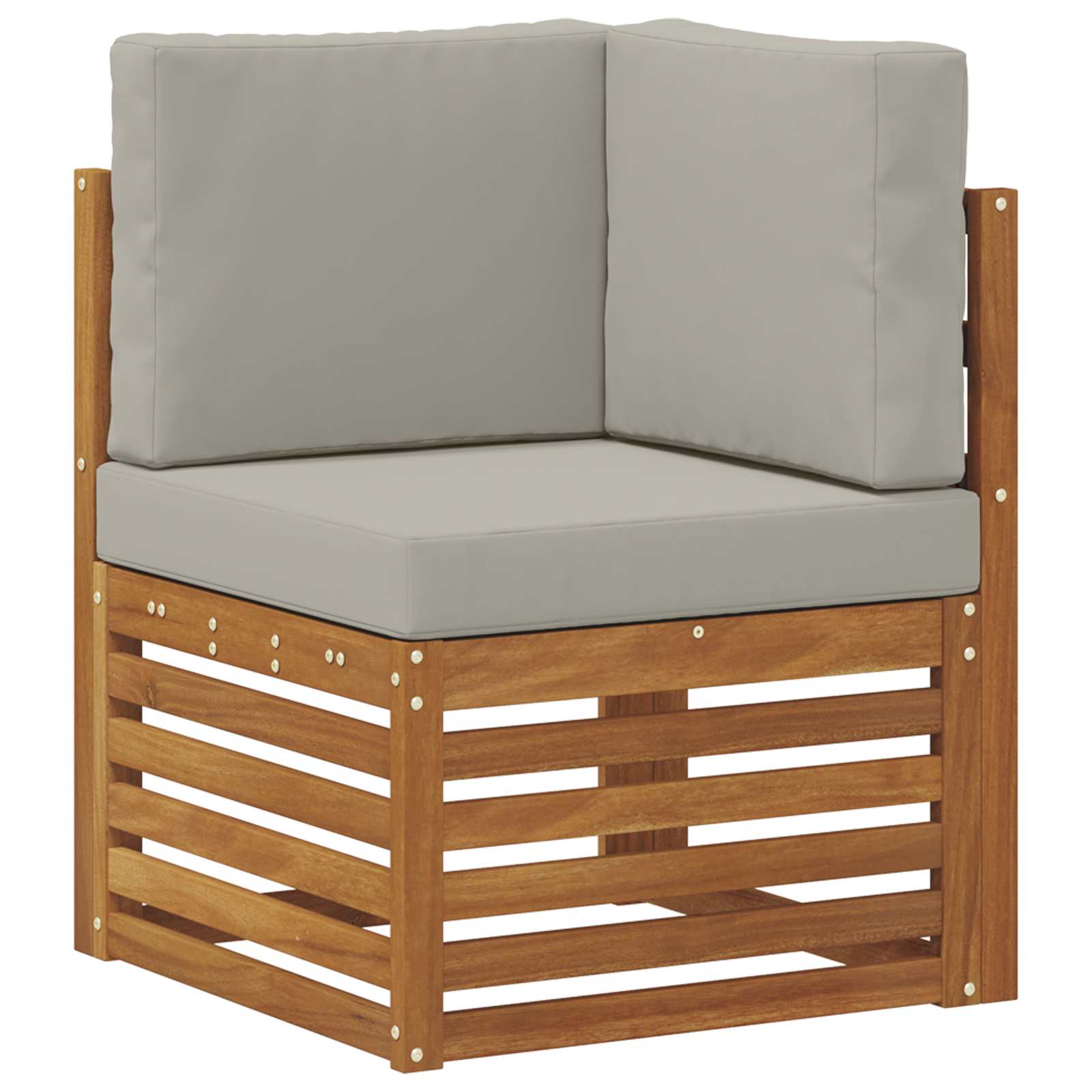 Setovi sofa 10 pcs Prirodna i svijetlo siva Čvrsto drvo akacije