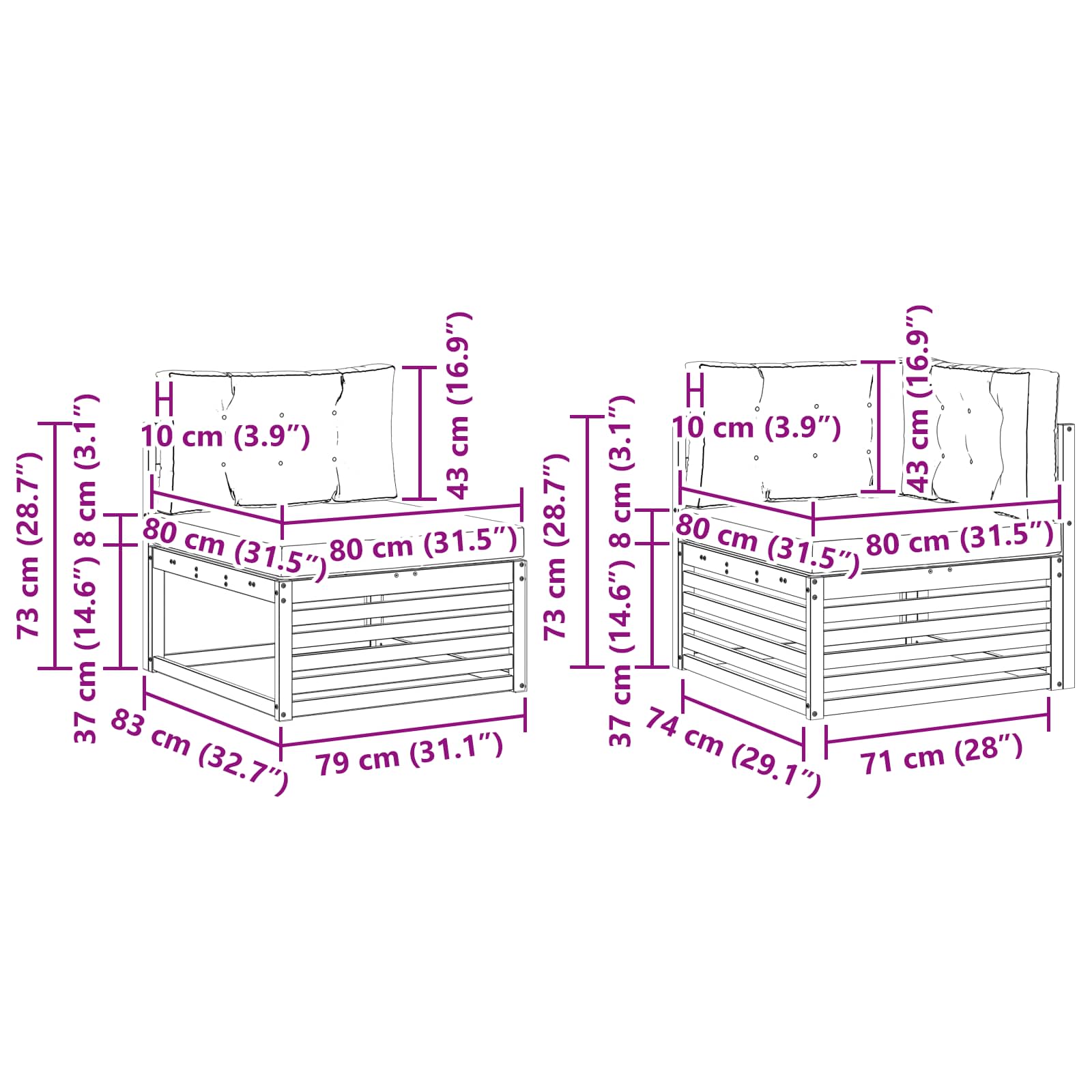 Setovi sofa 10 pcs Prirodna i svijetlo siva Čvrsto drvo akacije