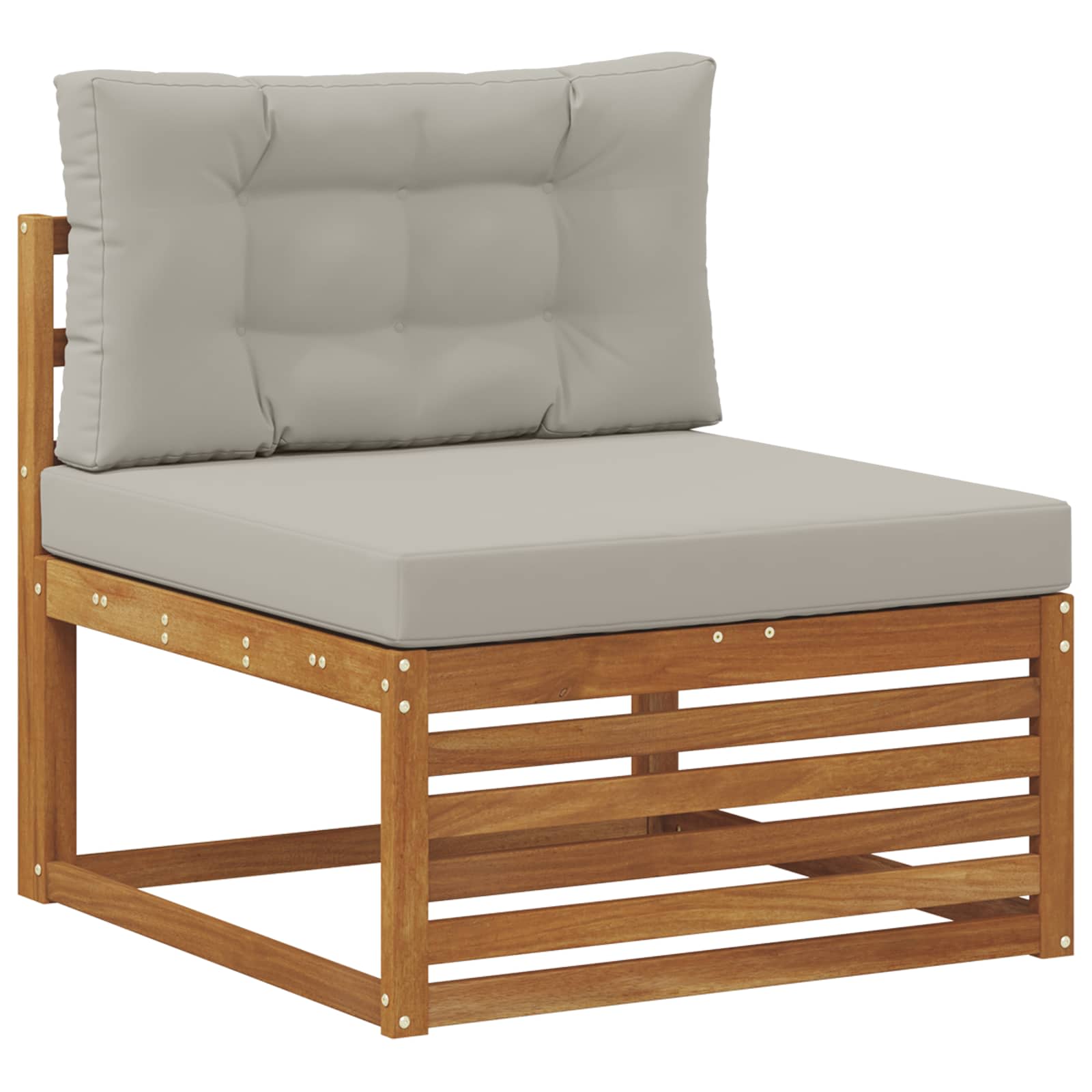Setovi sofa 10 pcs Prirodna i svijetlo siva Čvrsto drvo akacije