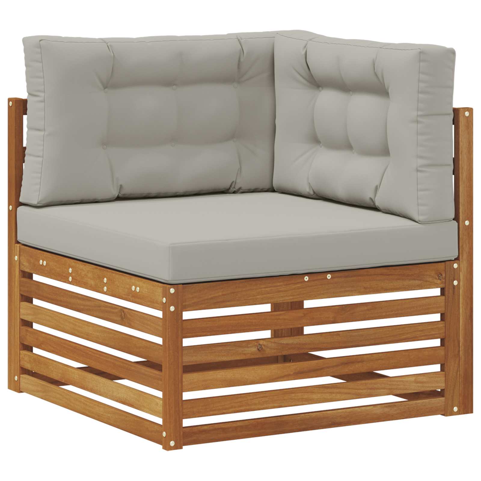 Setovi sofa 10 pcs Prirodna i svijetlo siva Čvrsto drvo akacije