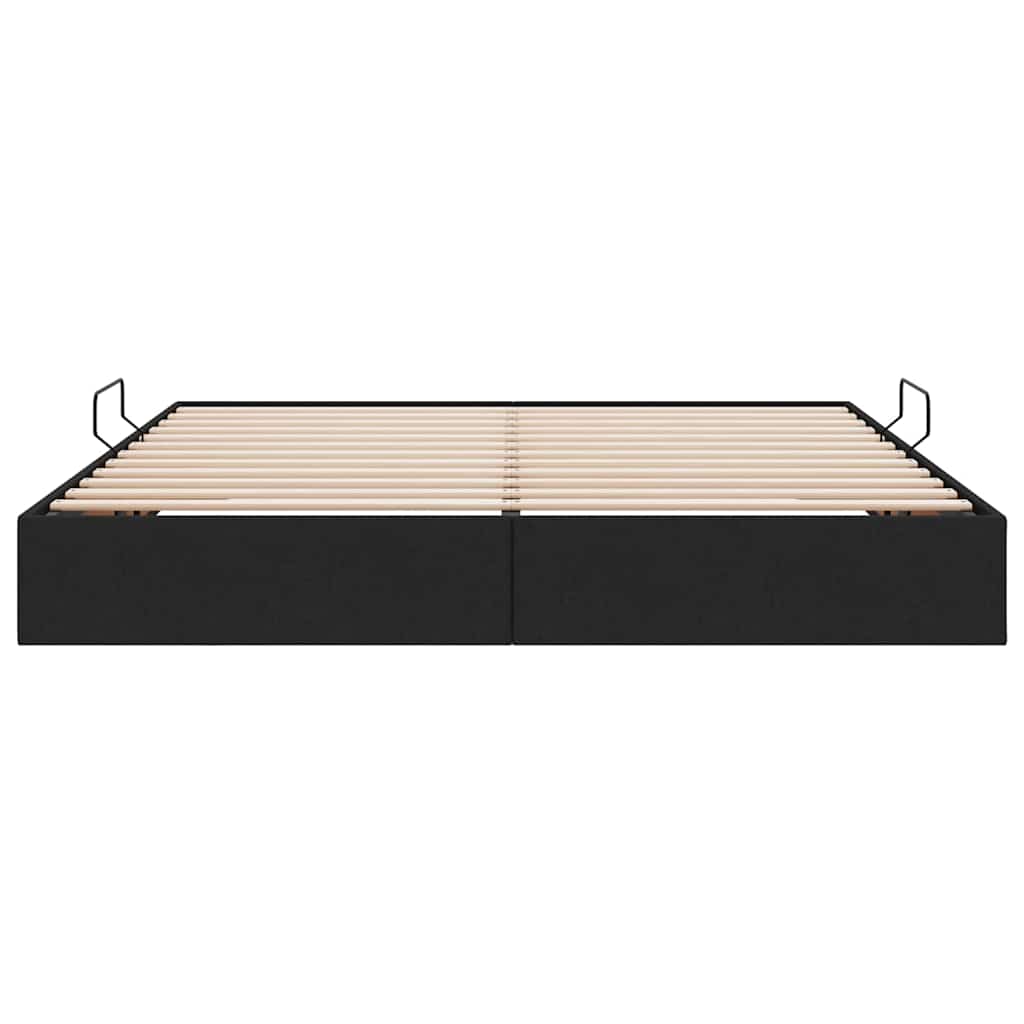 Krevet s od storage s uzglavljem Crna 180 x 200 cm tkanina