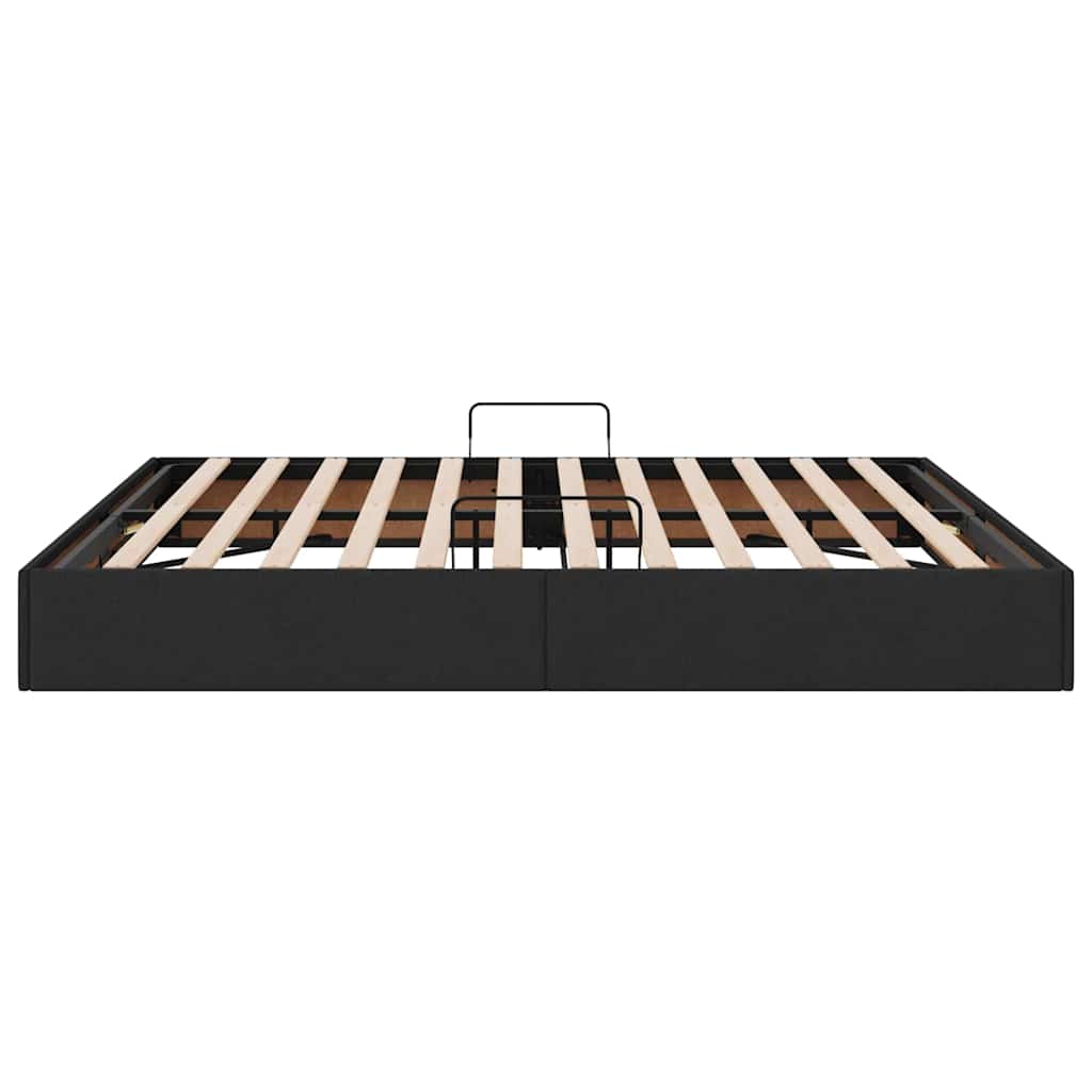 Krevet s od storage s uzglavljem Crna 180 x 200 cm tkanina