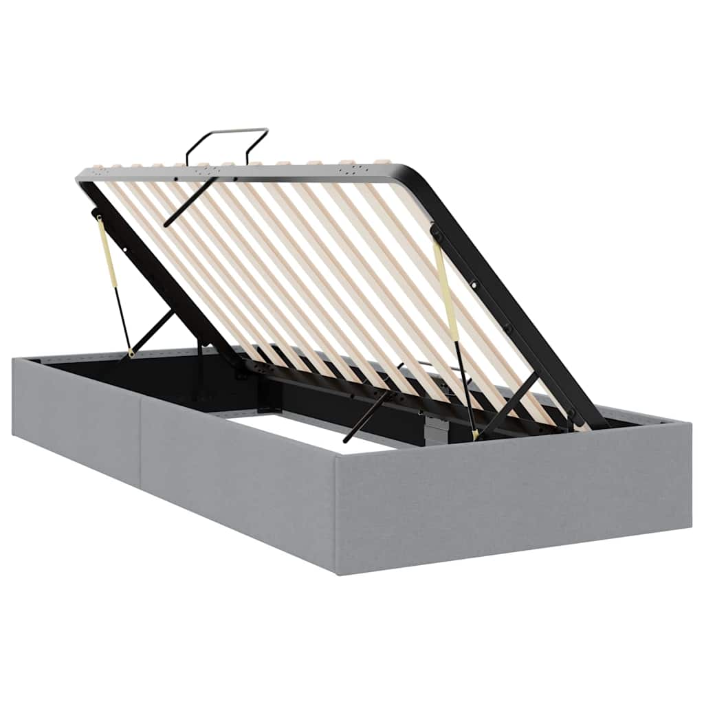 Krevet s od storage Svijetlo siva 203 x 100 cm tkanina