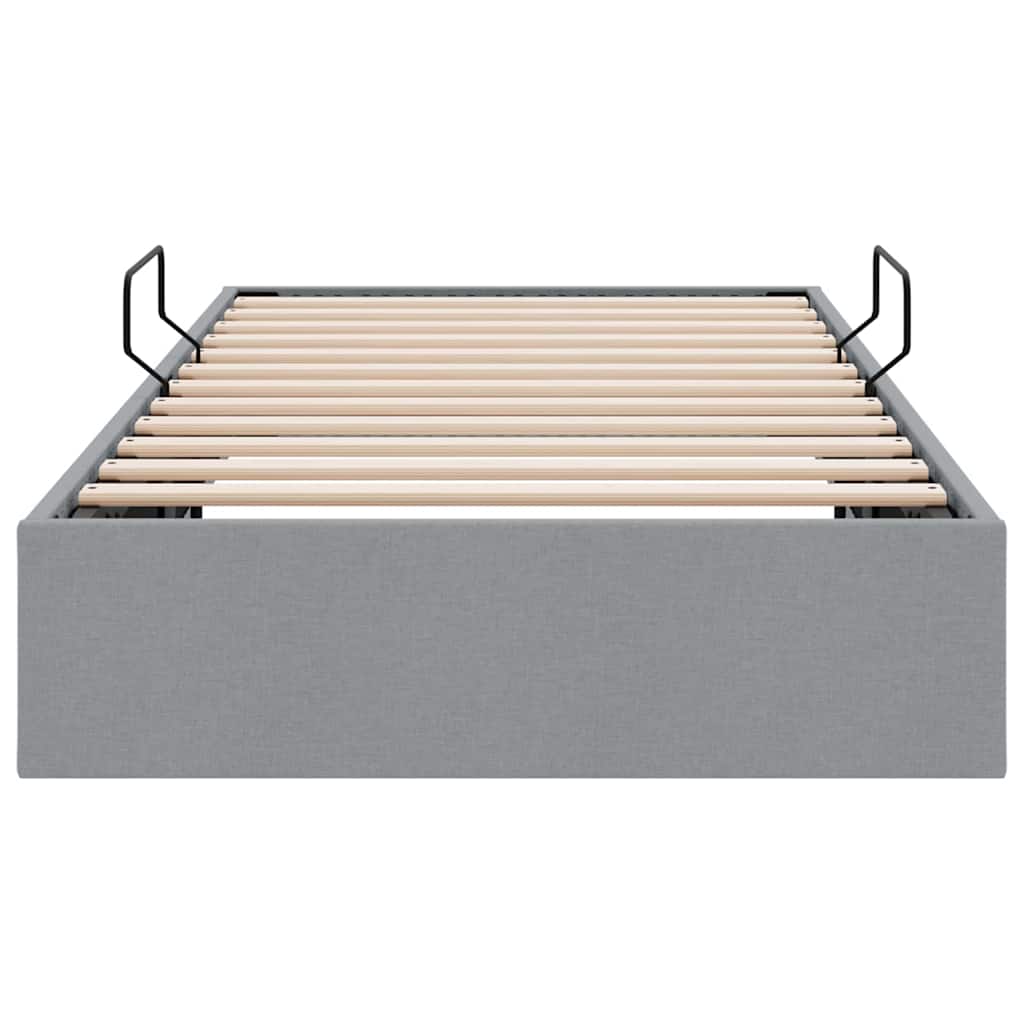 Krevet s od storage Svijetlo siva 203 x 100 cm tkanina
