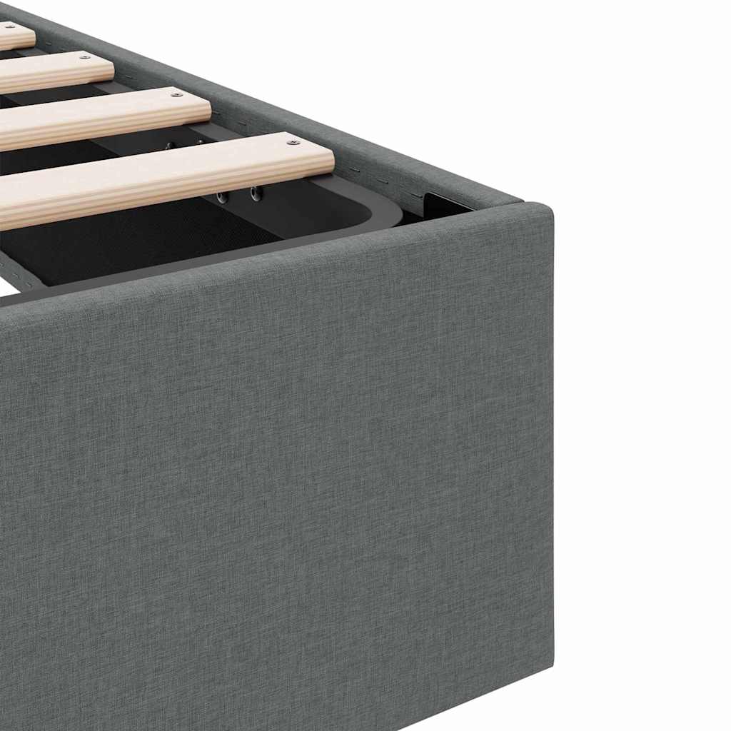 Krevet s od storage s madracem Tamno siva 203 x 100 cm tkanina