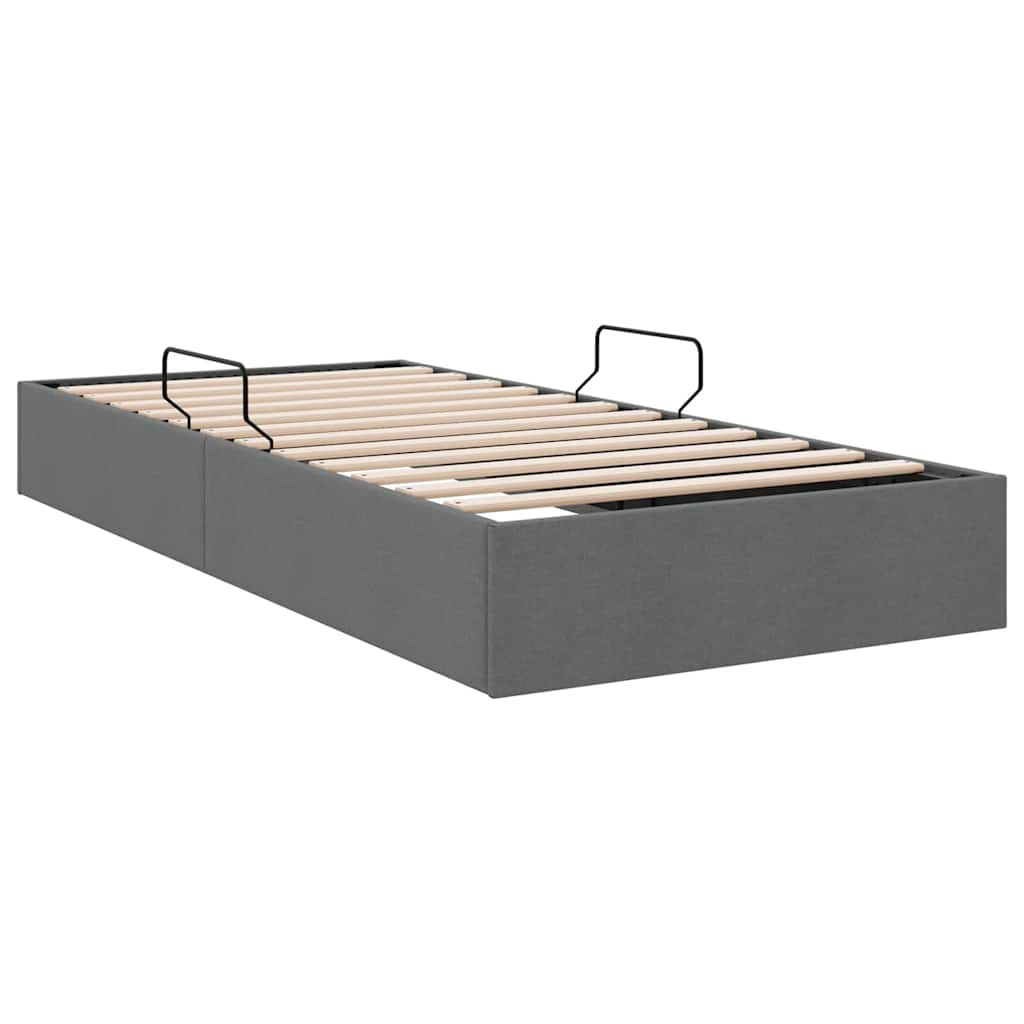 Krevet s od storage s madracem Tamno siva 203 x 100 cm tkanina
