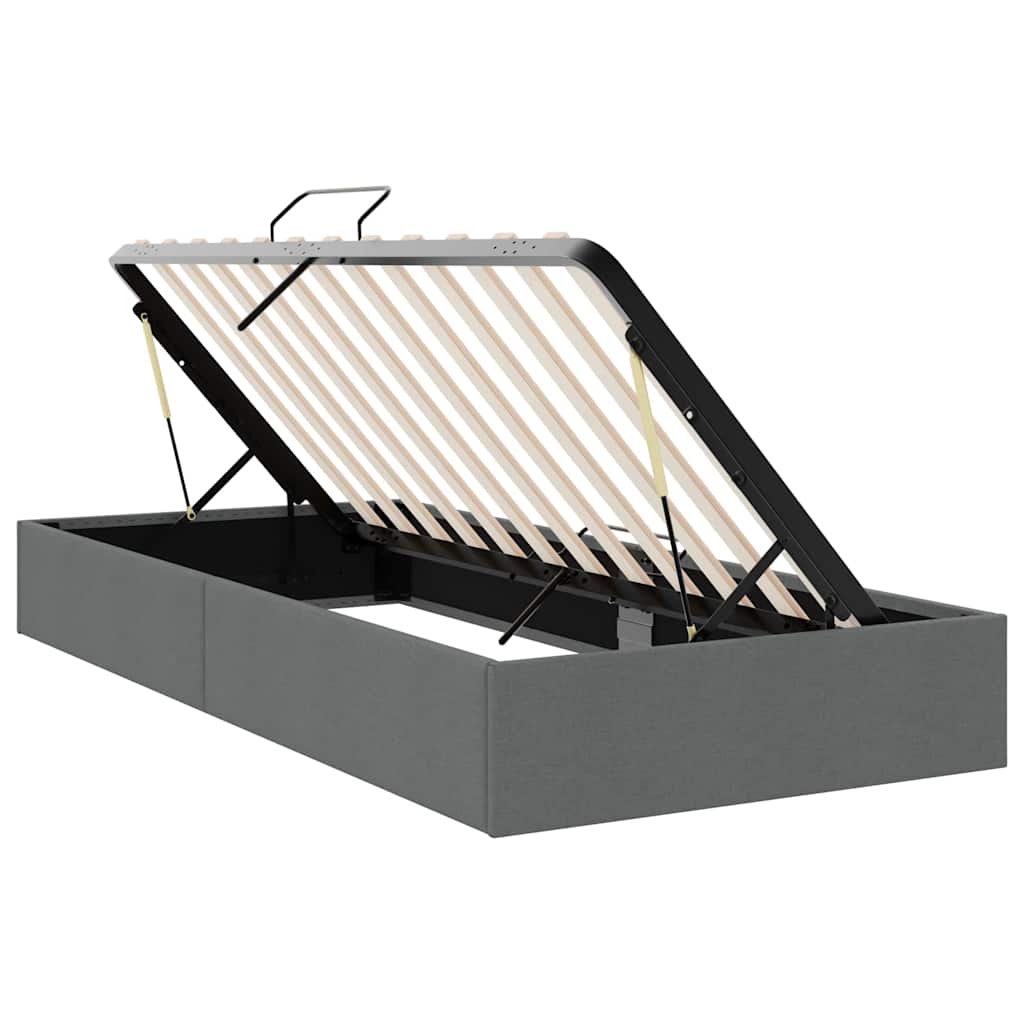 Krevet s od storage s madracem Tamno siva 203 x 100 cm tkanina