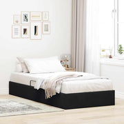 Krevet s od storage s uzglavljem Crna 90 x 190 cm Baršun