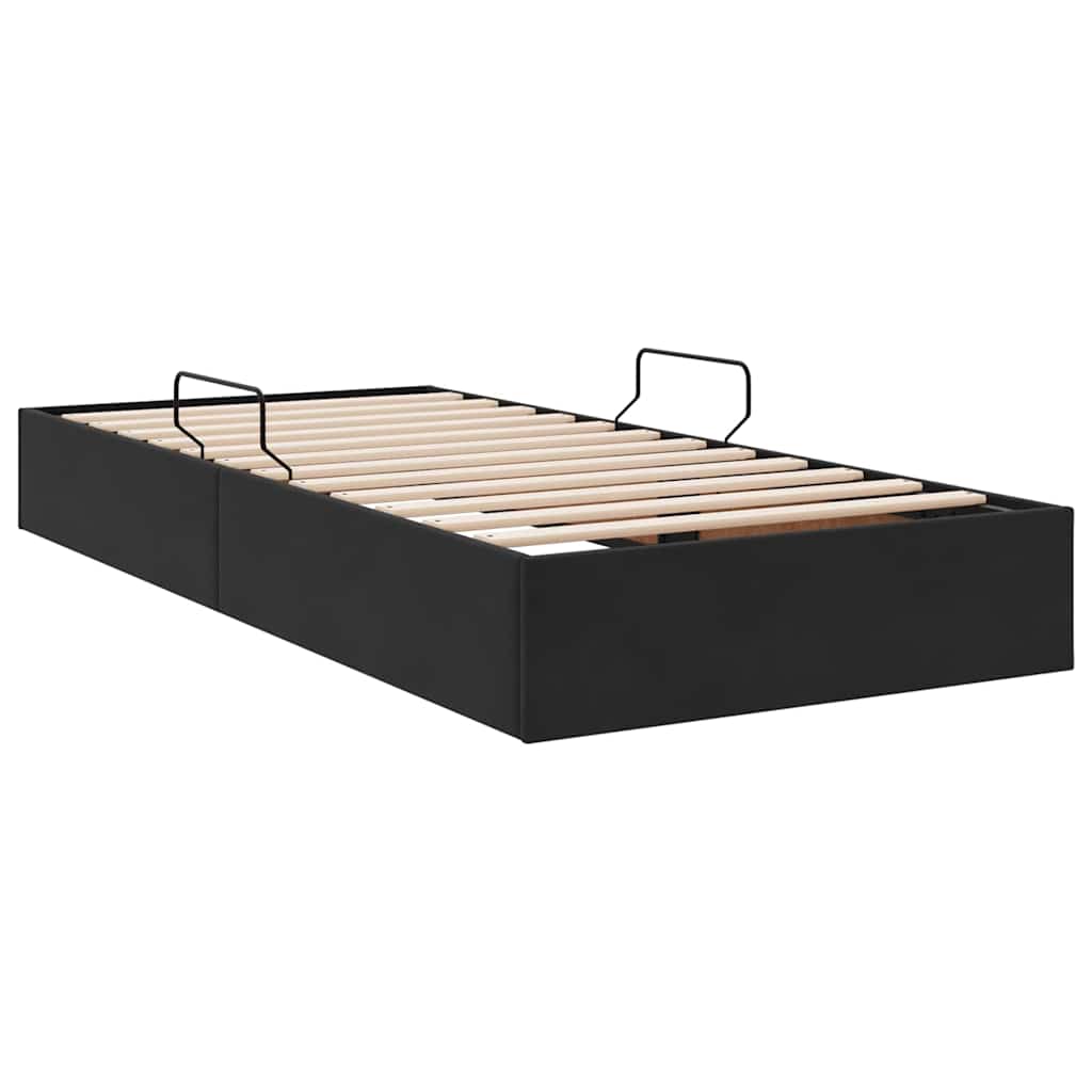 Krevet s od storage s uzglavljem Crna 90 x 190 cm Baršun