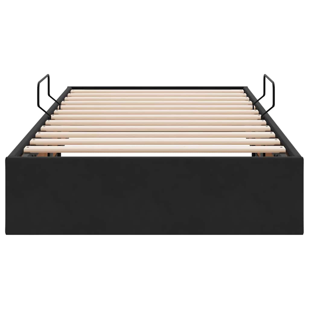 Krevet s od storage s uzglavljem Crna 90 x 190 cm Baršun