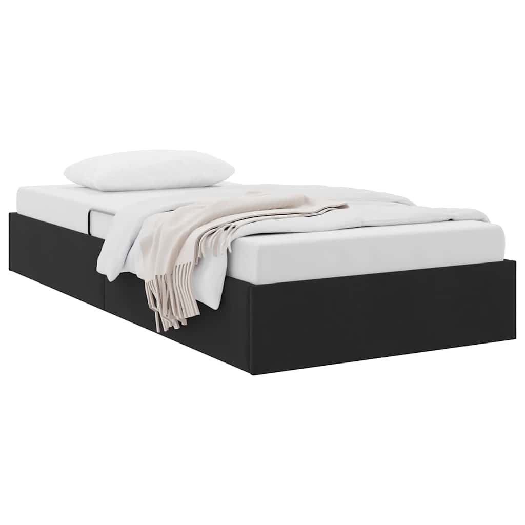 Krevet s od storage s uzglavljem Crna 90 x 190 cm Baršun