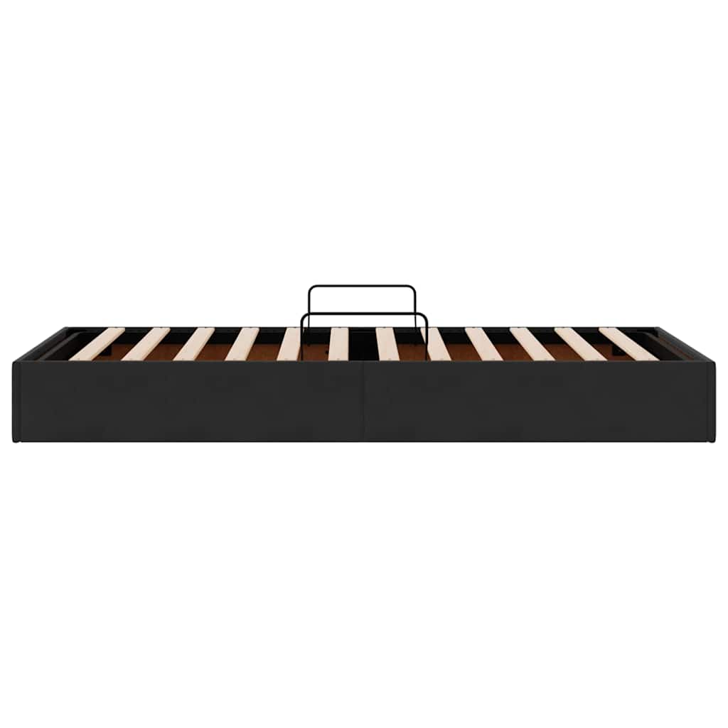 Krevet s od storage s uzglavljem Crna 90 x 190 cm Baršun