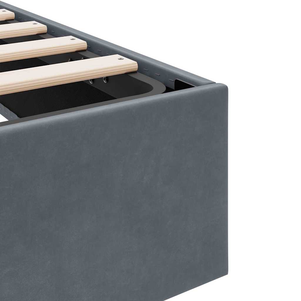 Krevet s od storage s madracem Tamno siva 100 x 190 cm Baršun