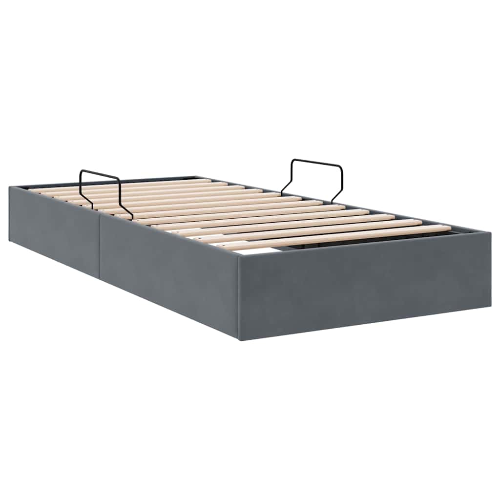 Krevet s od storage s madracem Tamno siva 100 x 203 cm Baršun
